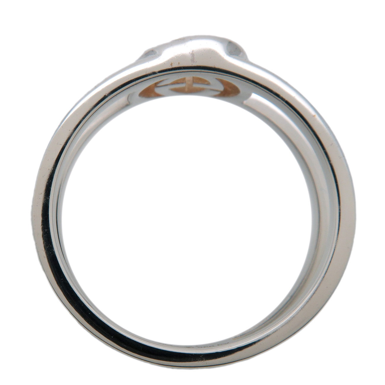 GUCCI Interlocking G Open Band SV925 Ring Silver #12 298036