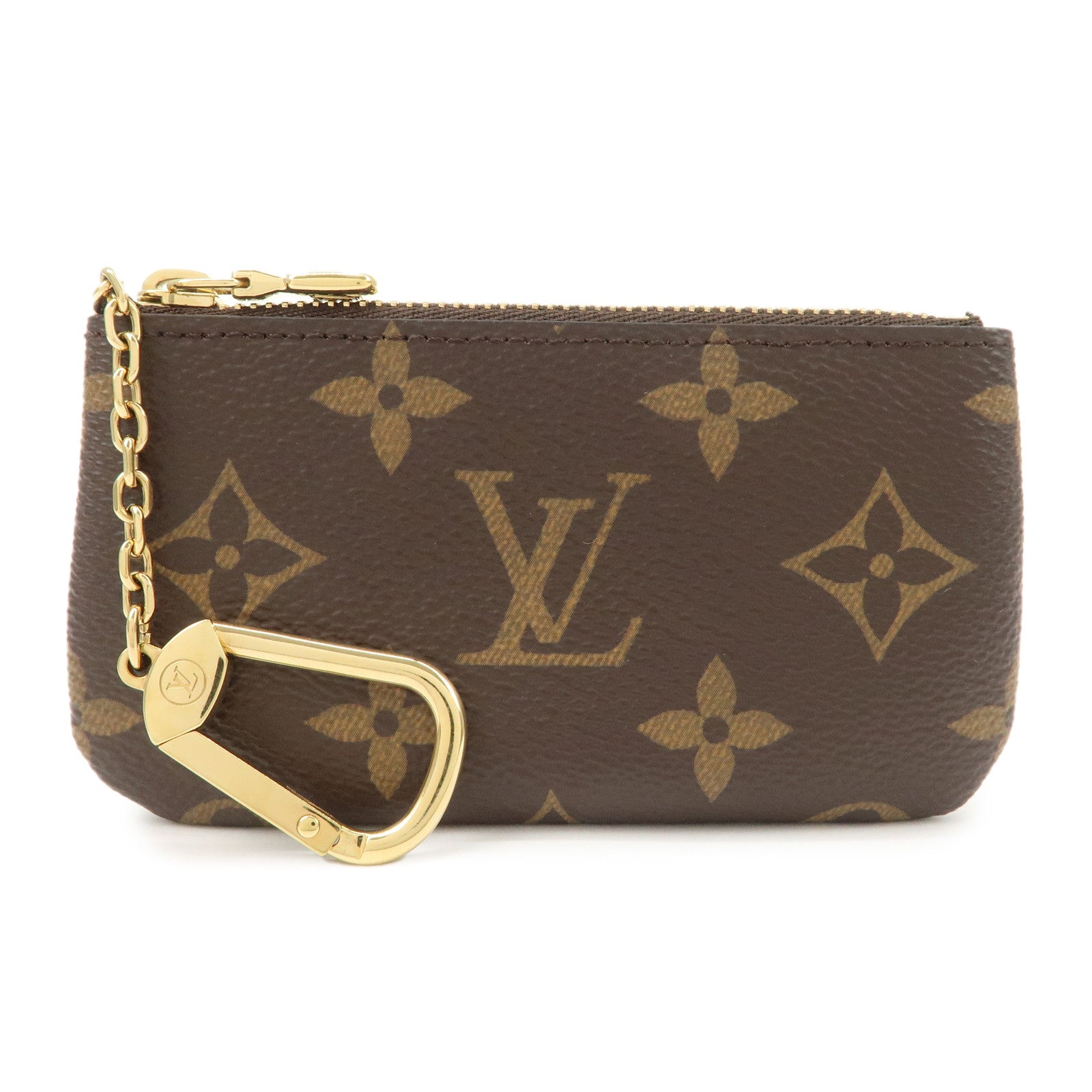 Louis Vuitton Monogram Pochette Cles Coin Case Key Case Brown M62650