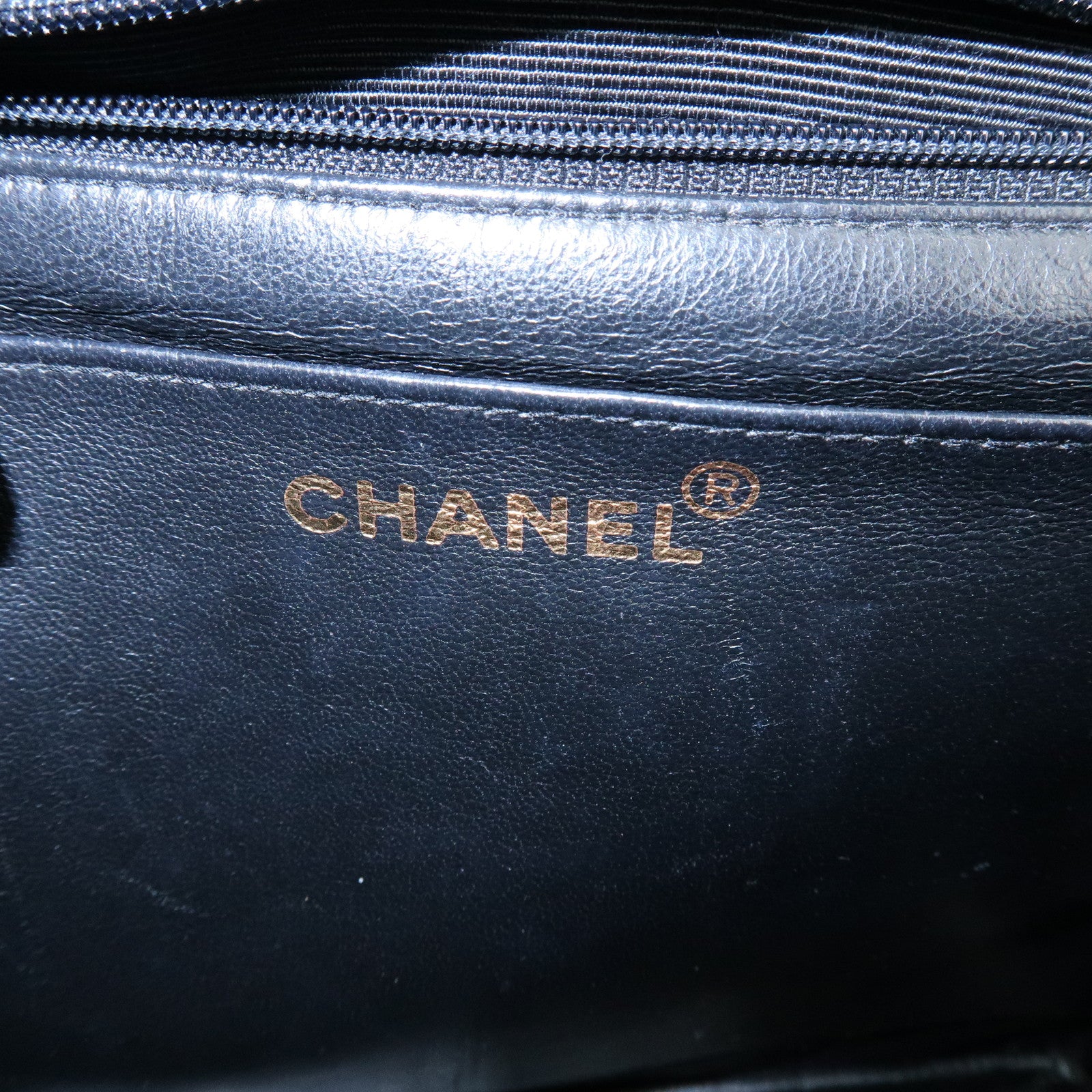 CHANEL Matelasse COCO Mark Caviarskin Chain Shoulder Bag Black