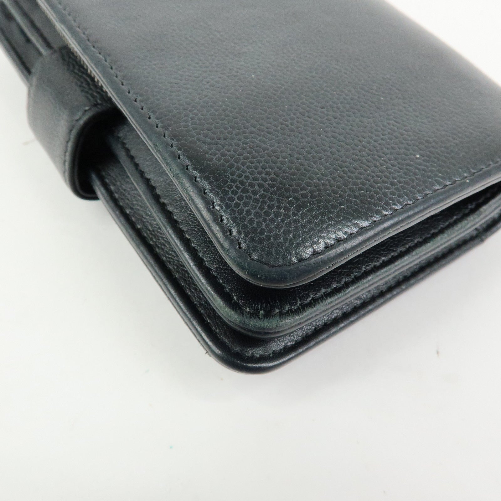 CHANEL COCO Mark Caviarskin Bi-fold Compact Wallet Black