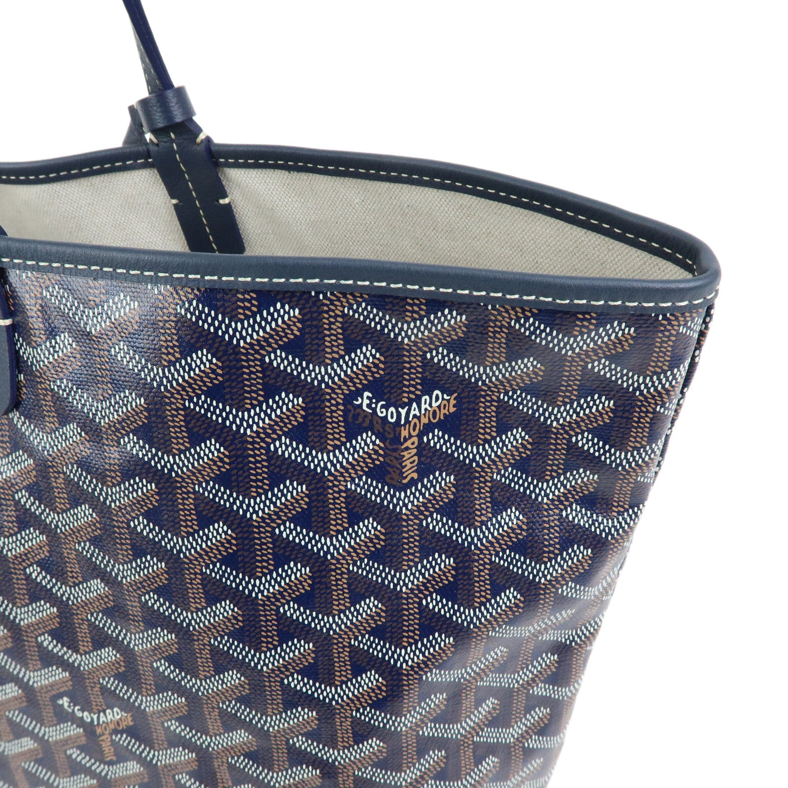 GOYARD Saint Louis PM PVC Canvas Leather Tote Bag Shoulder Bag