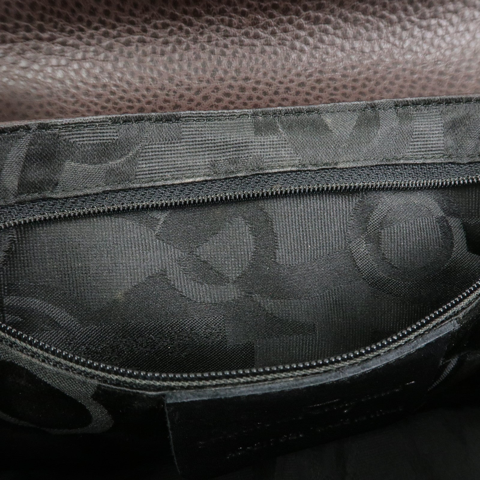 Ferragamo Gancini Logo Leather Shoulder Bag Hand Bag Brown