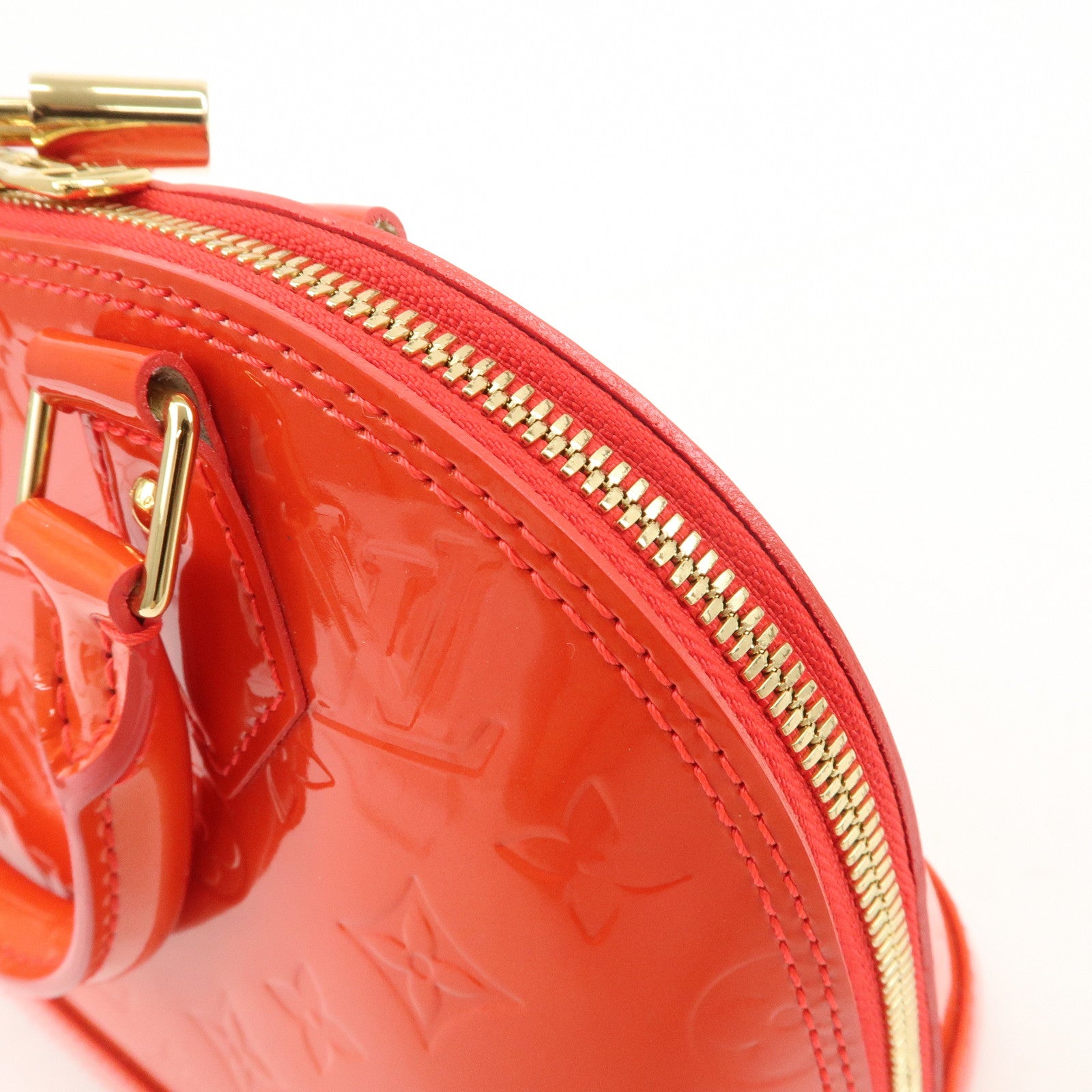 Louis Vuitton Monogram Vernis Alma BB 2Way Hand Bag Rouge M91698 Used