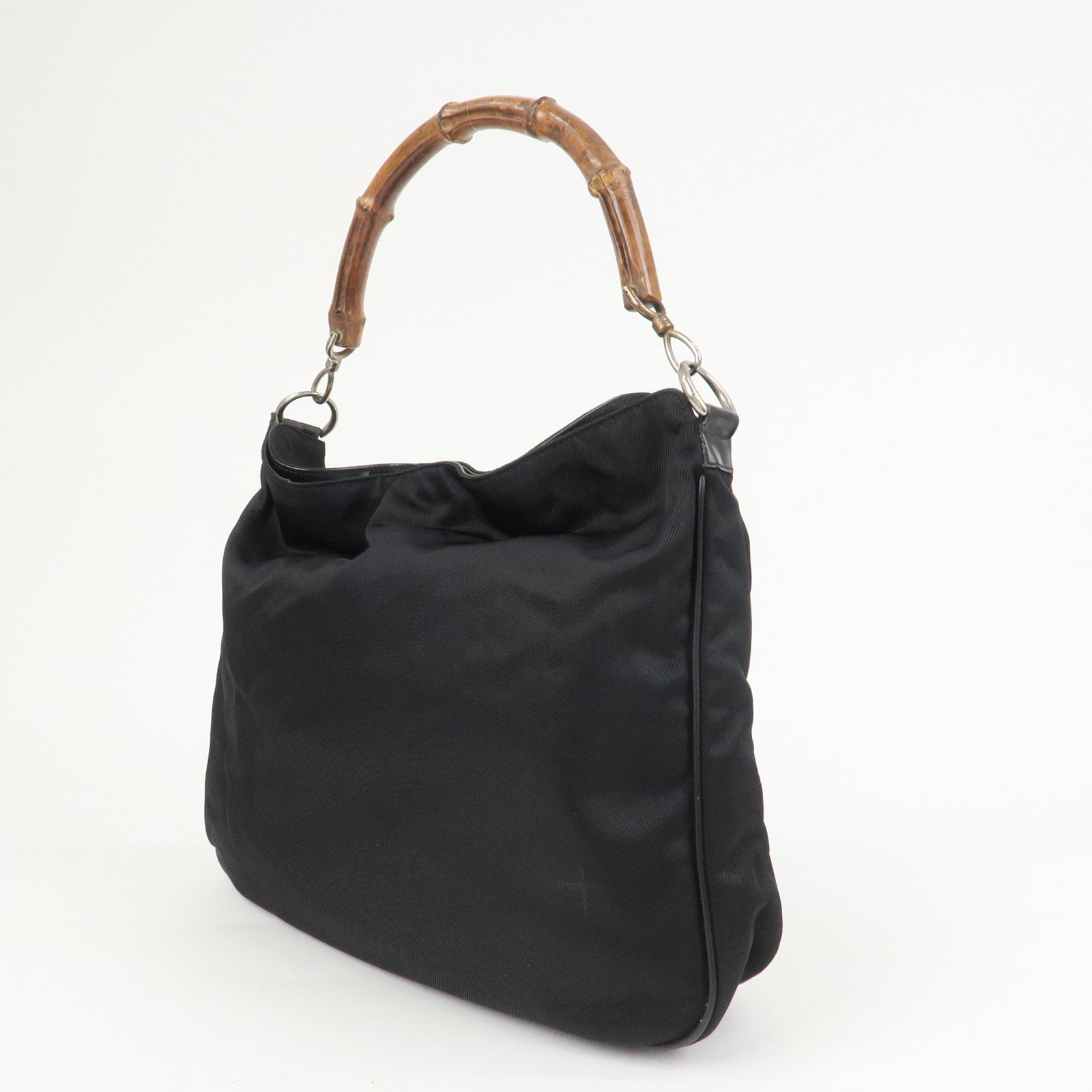 GUCCI Bamboo Nylon 2Way Bag Hand Bag Shoulder Bag 001.2404