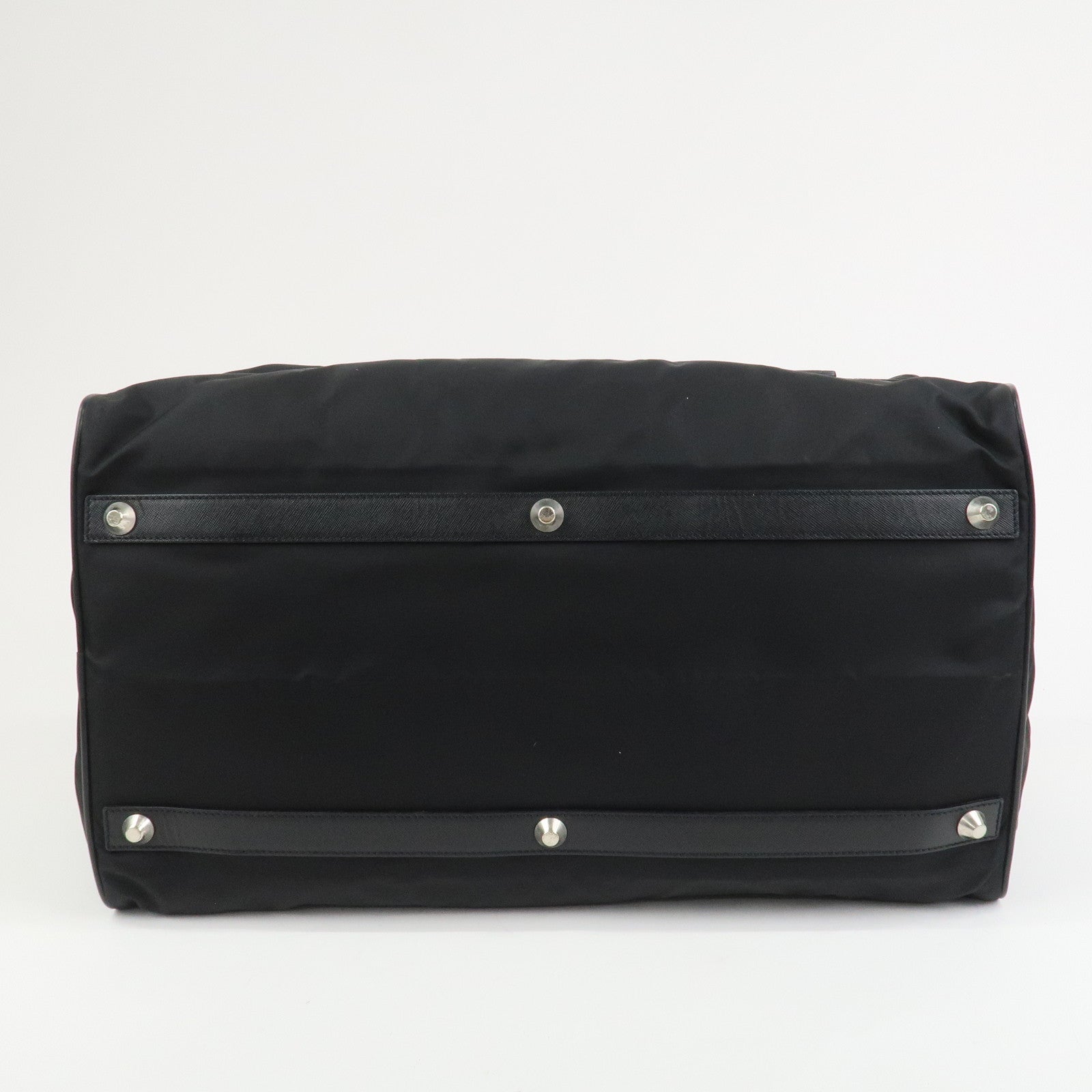 PRADA Nylon Saffiano Leather 2WAY Bag Boston Bag Black VS001S