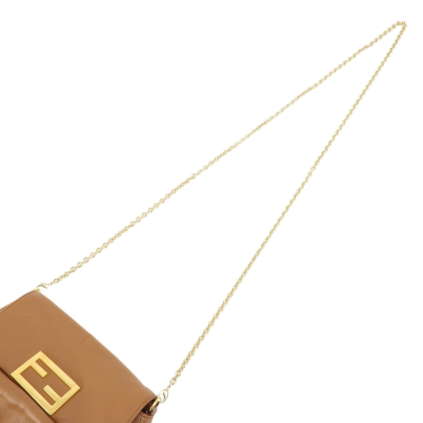 FENDI Leather Chain Shoulder Bag Purse Crossbody Bag 8M0276
