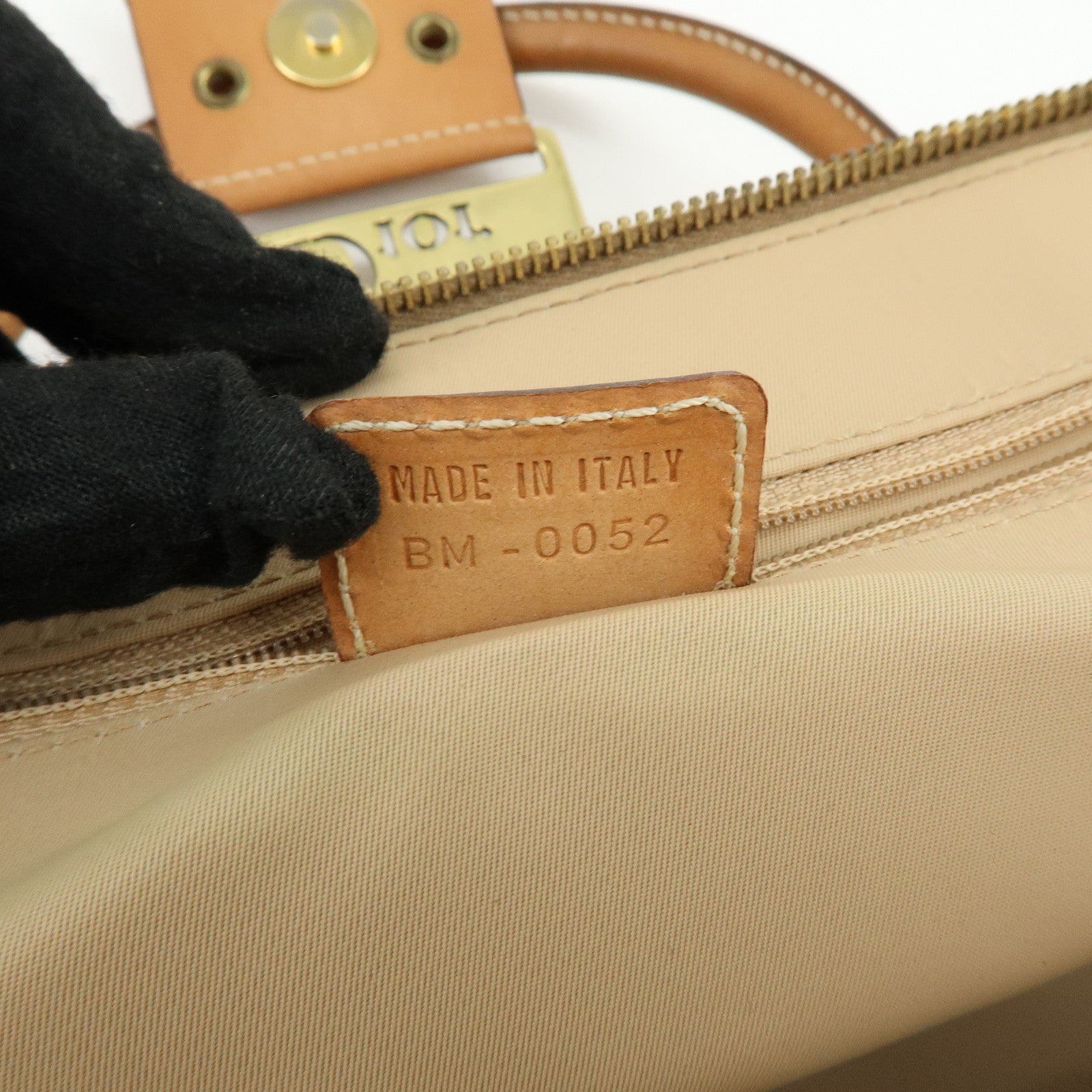 Christian Dior Trotter Street Chic Jacquard Canvas Leather Hand Bag