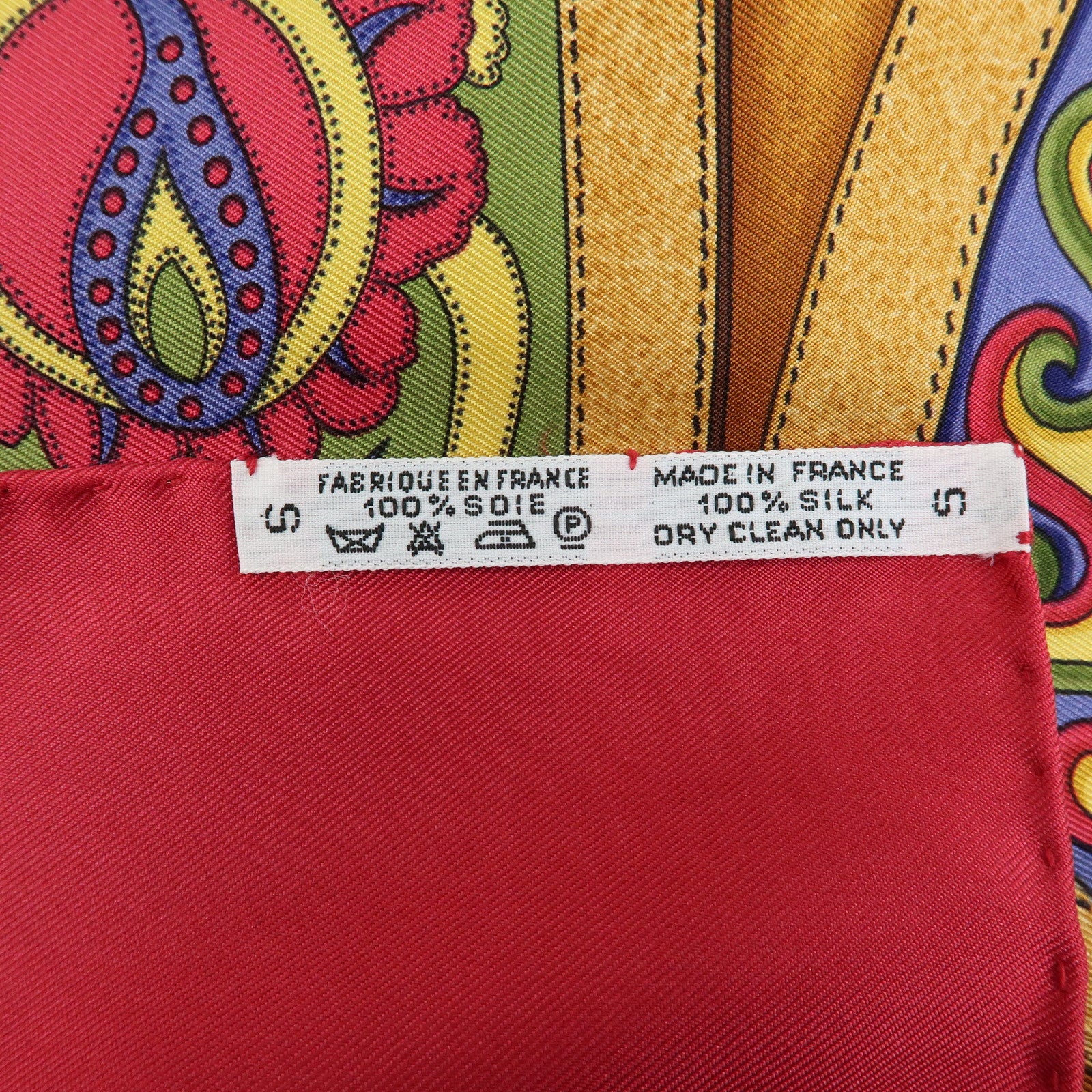 HERMES Carre 90 Silk 100% Scarf Festival Red White