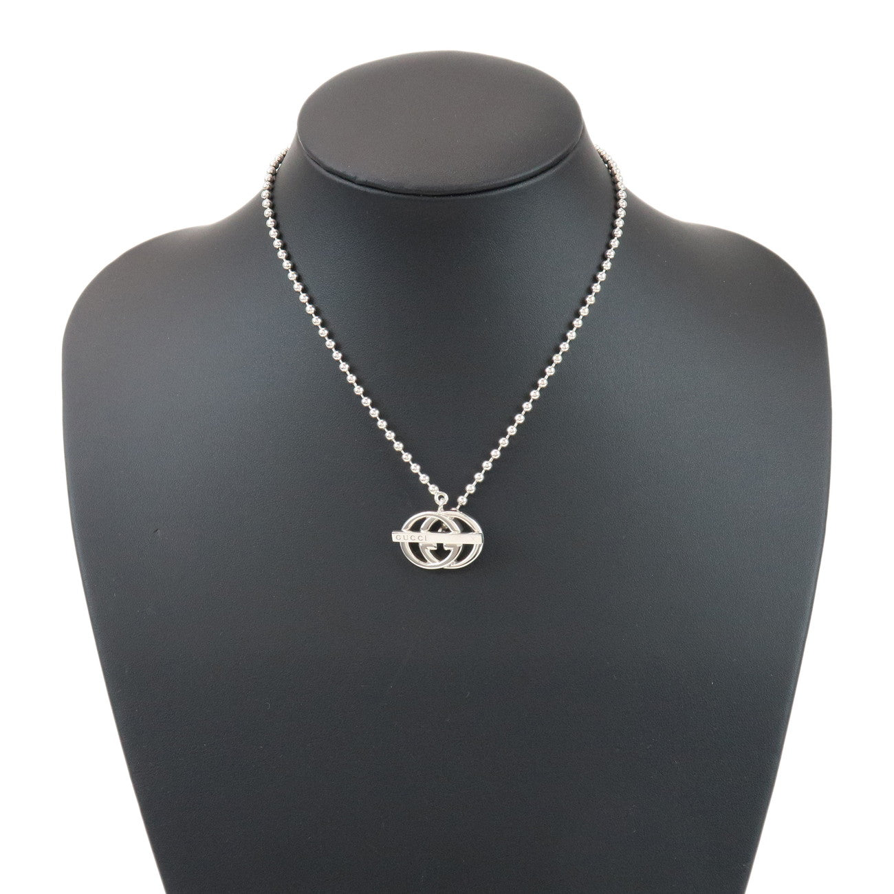 GUCCI Interlocking G Necklace SV925 Silver 216435