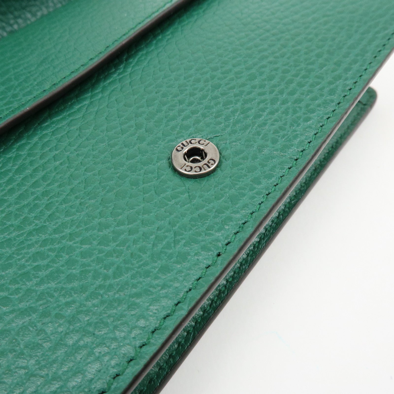 GUCCI Dionysus Super Mini Leather Chain Shoulder Bag Green 476432