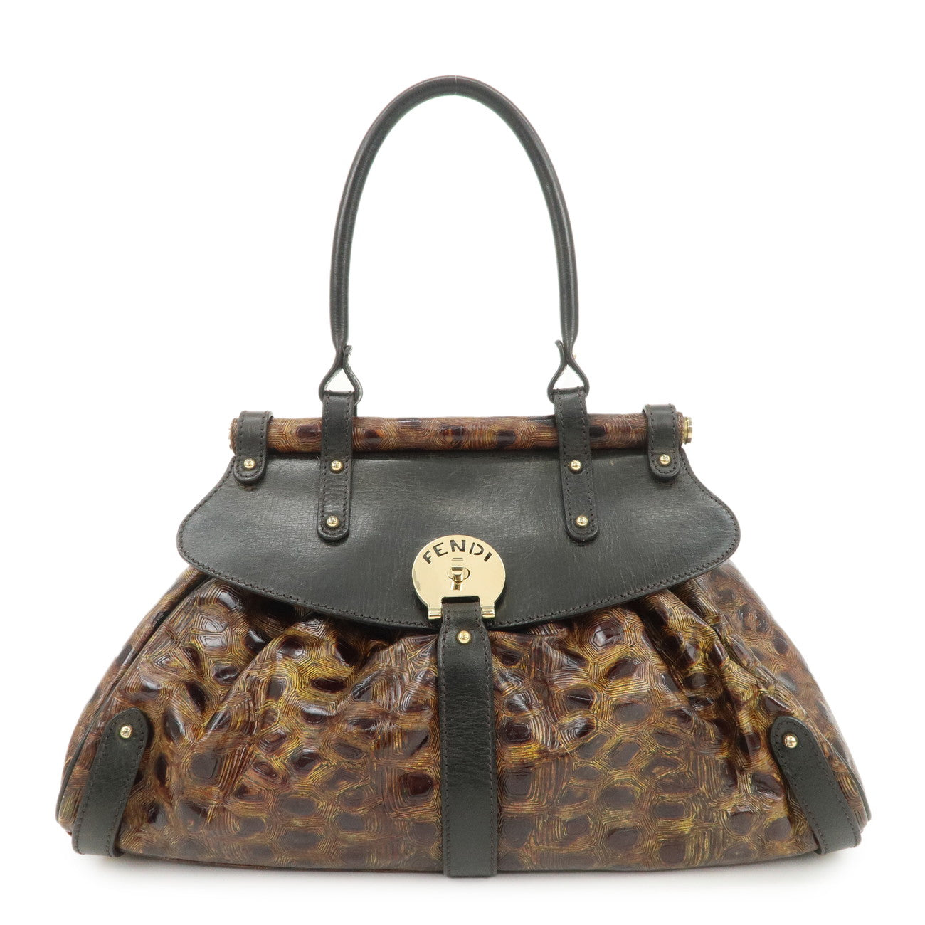 FENDI Bolsa Magic Hand Bag Shoulder Bag Brown 8BN144