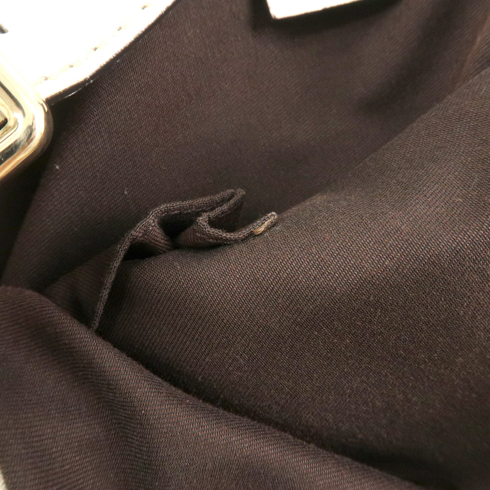 GUCCI GG Canvas Leather Shoulder Bag Brown Ivory 211810