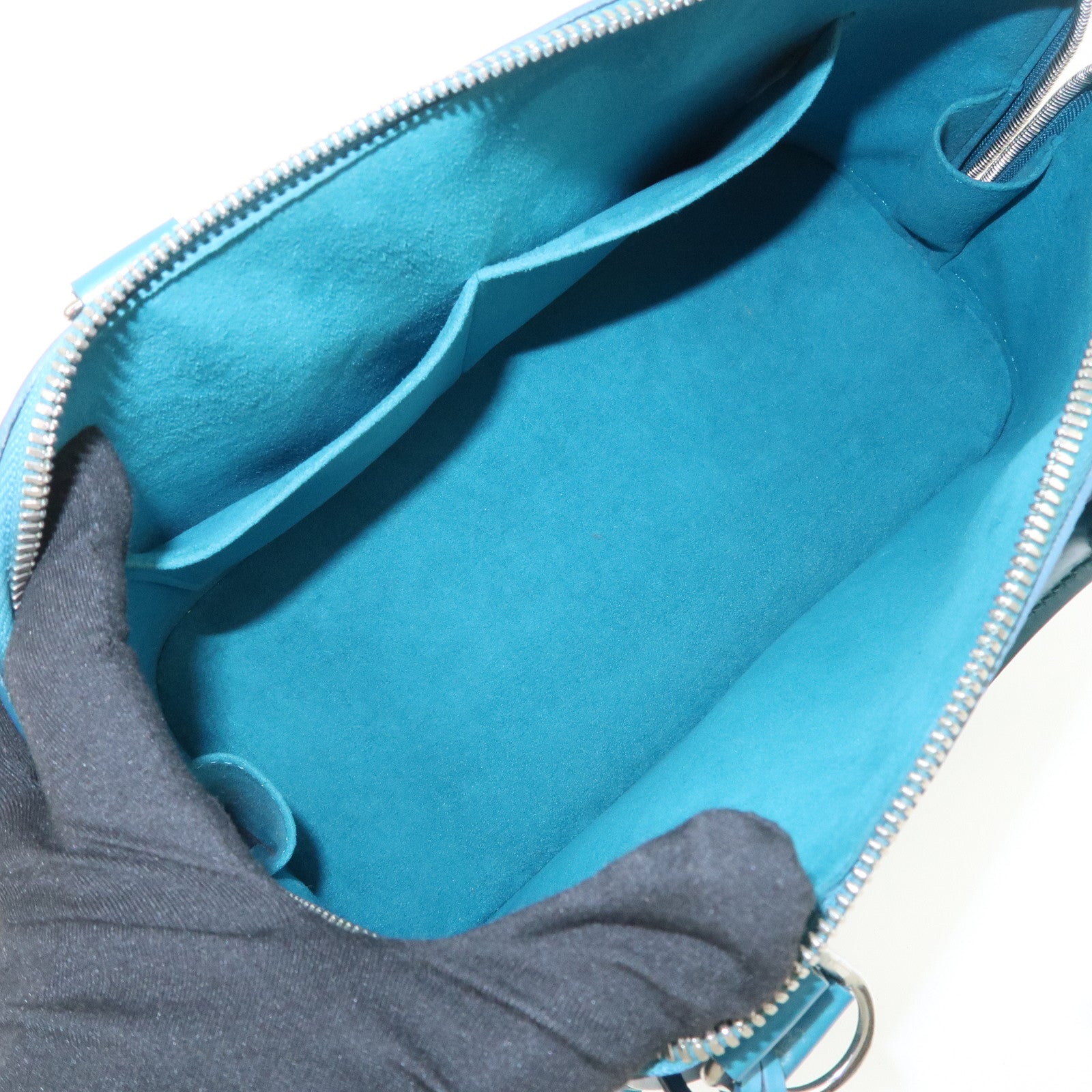 Louis Vuitton Epi Alma PM Hand Bag Cyan Blue M40624