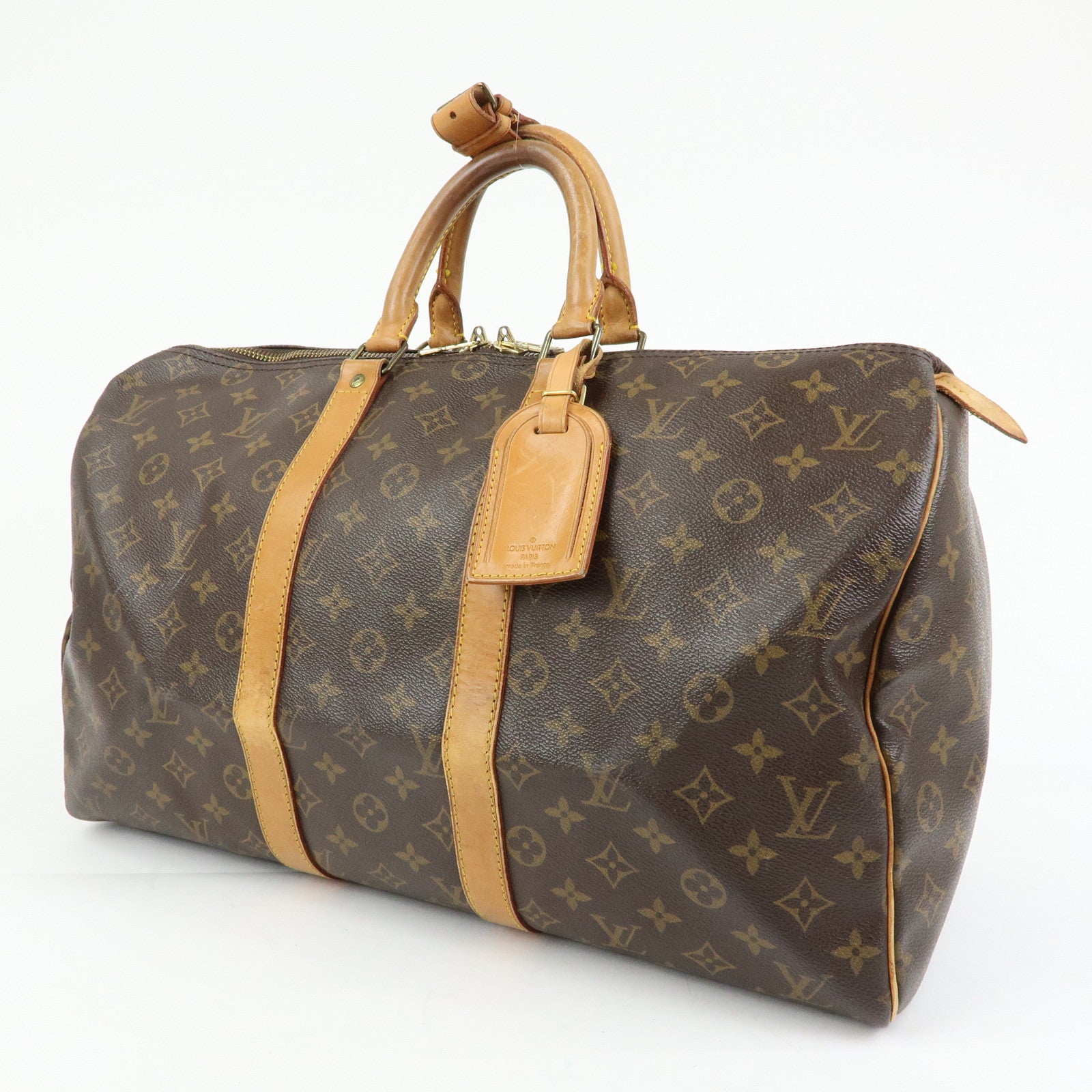 Louis Vuitton Monogram Keep All 45 Boston Bag Brown M41428