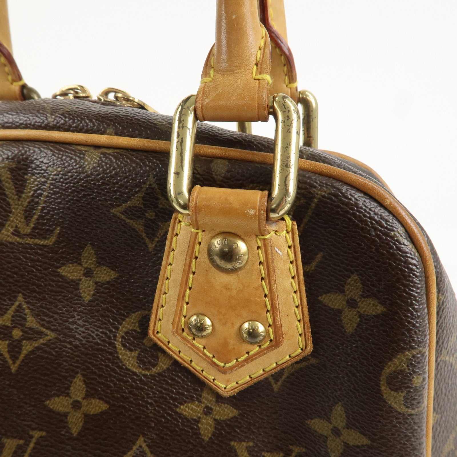 Louis Vuitton Monogram Manhattan PM Hand Bag Brown M40026 Used