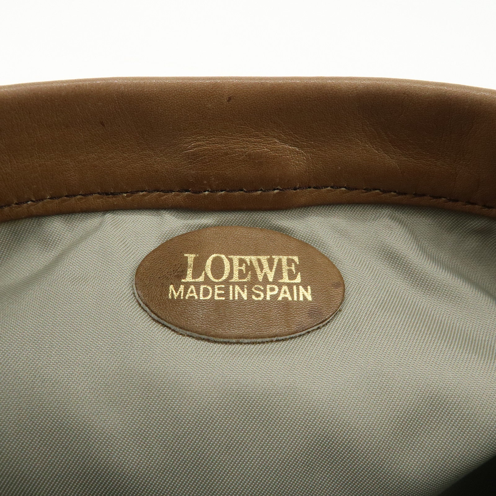 LOEWE Anagram Logo Suede Leather Clutch Bag Pouch Brown