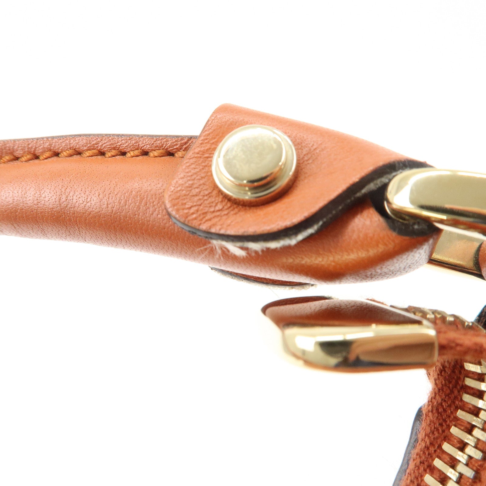 GUCCI Abbey Leather GG Canvas Shoulder Hand Bag Beige Orange 139260 Used