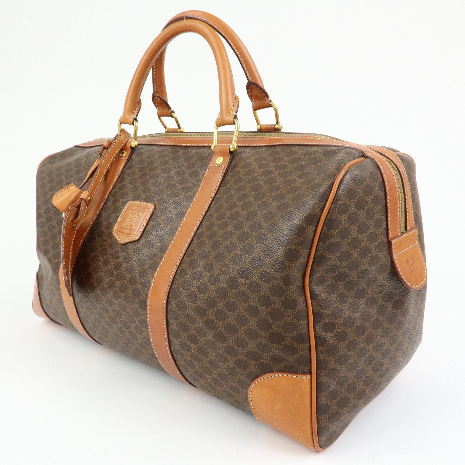 CELINE Macadam PVC Leather Boston Bag Hand Bag Travel Bag