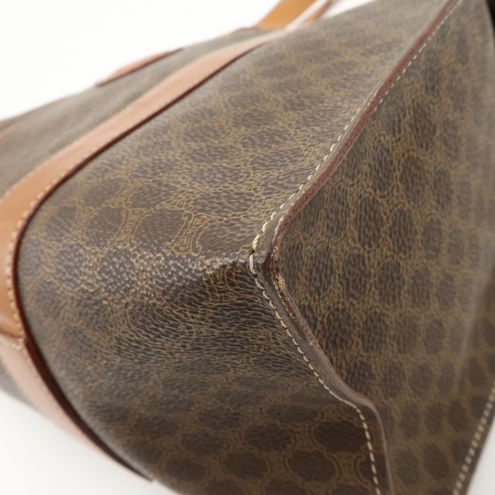 CELINE Macadam PVC Leather Tote Bag Shoulder Bag Brown