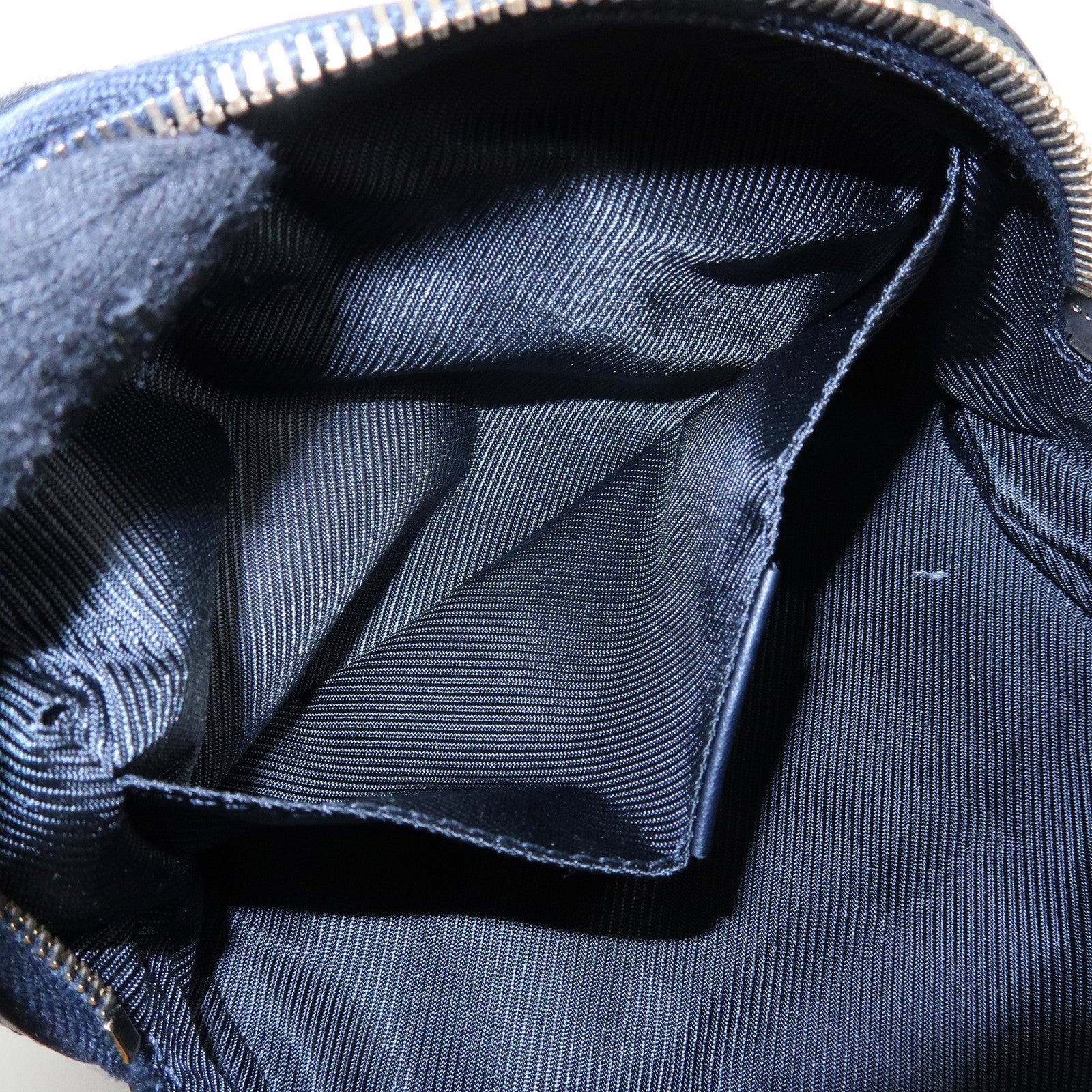 GUCCI Sherry GG Canvas Leather Cosmetic Pouch Navy 256636