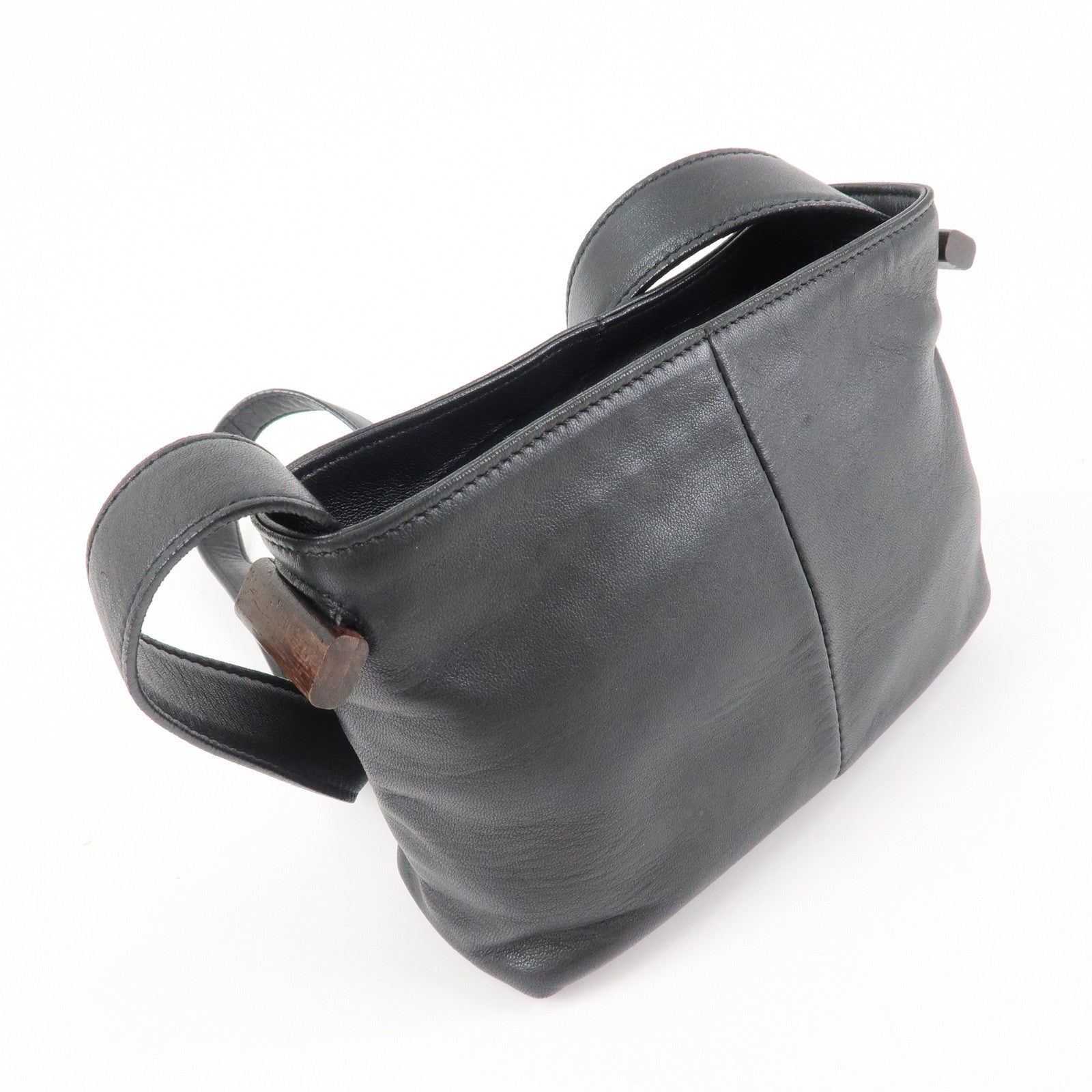 LOEWE Nappa Leather Shoulder Bag Crossbody Bag Black Used