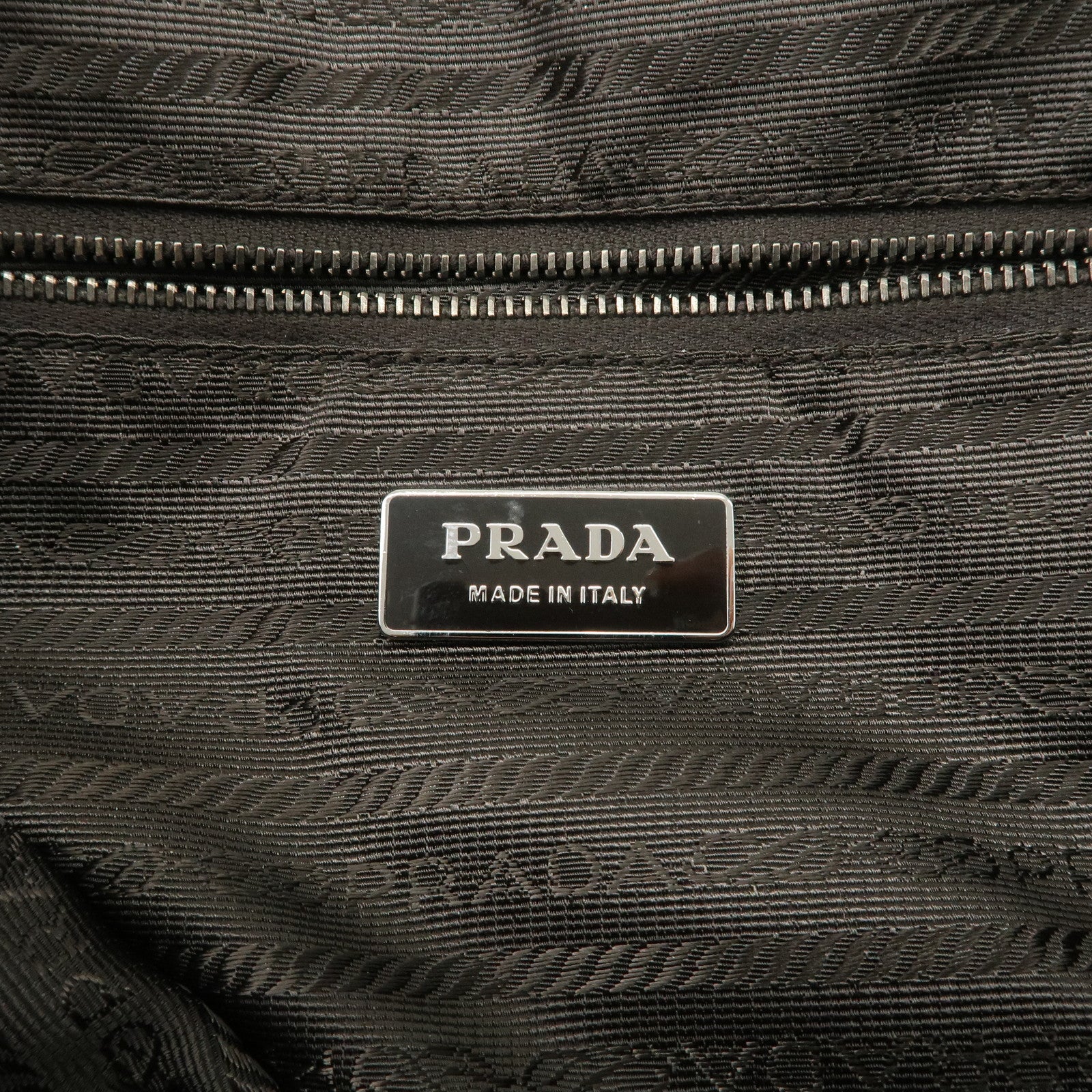 PRADA Triangle Logo Canvas Leather Shoulder Bag Orange Beige Used