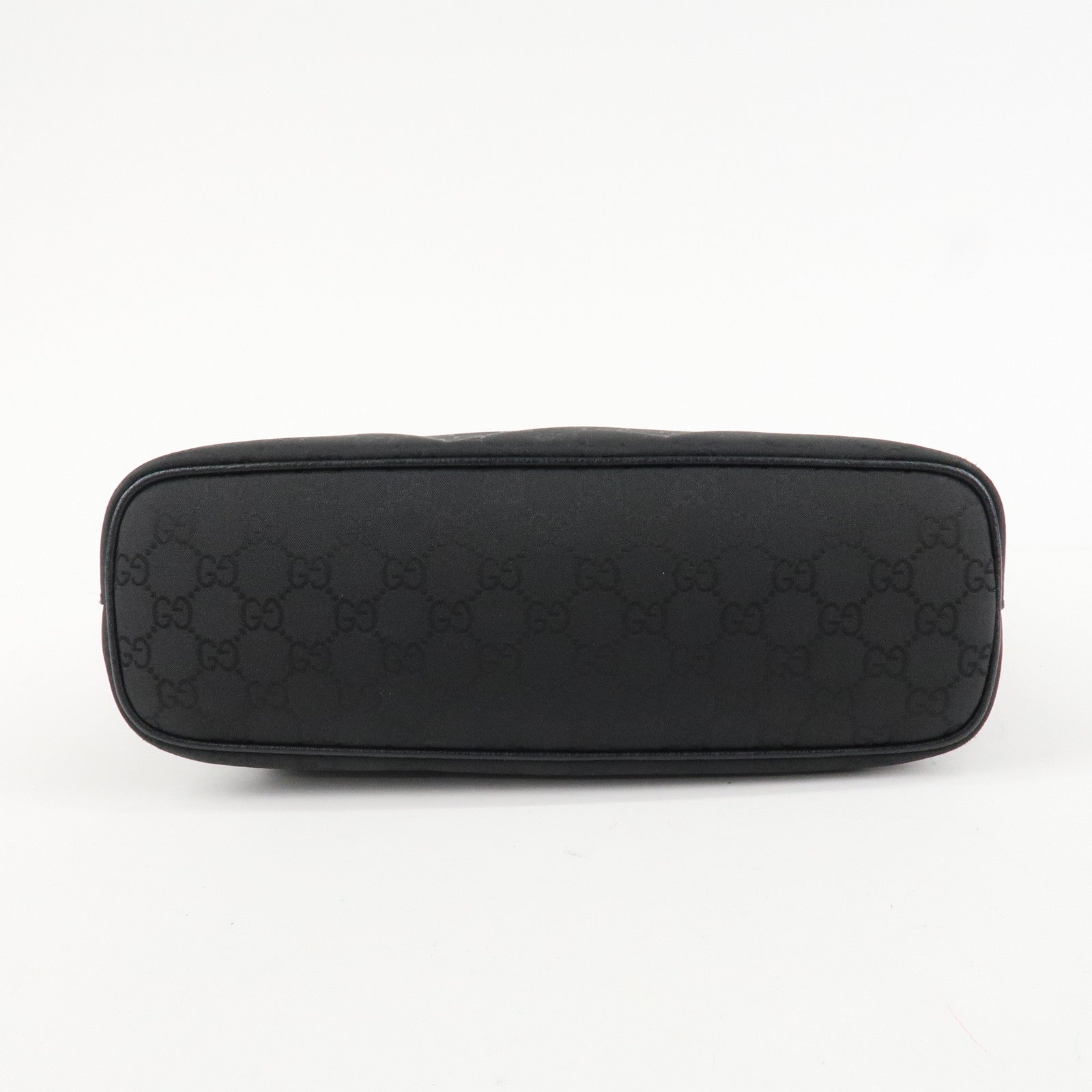 GUCCI GG Nylon Leather Shoulder Bag Hand Bag Black 179776 Used