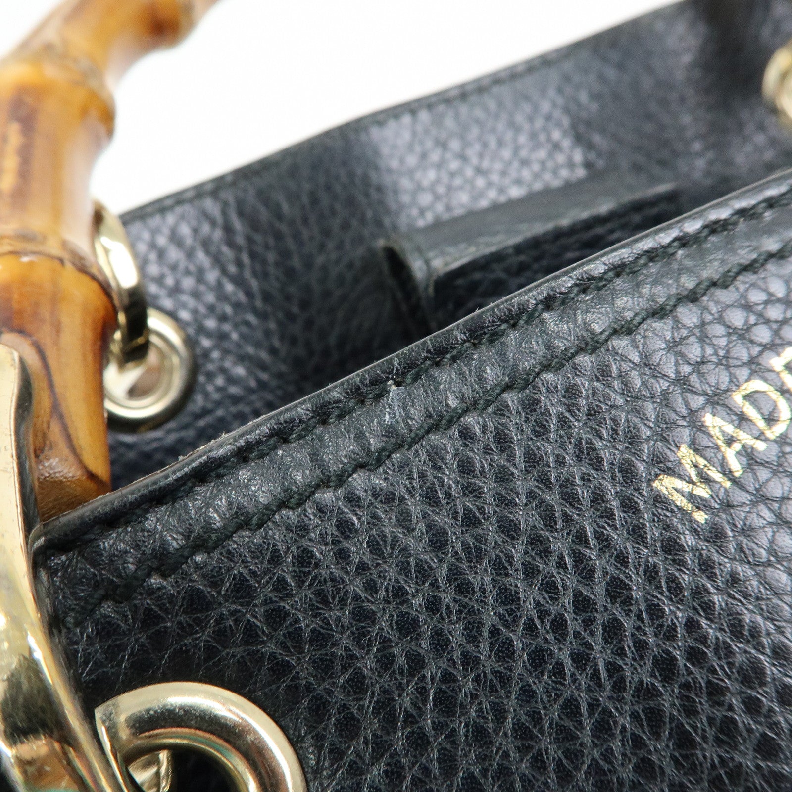 GUCCI Bamboo Shopper Medium Leather 2Way Hand Shoulder Bag 323660