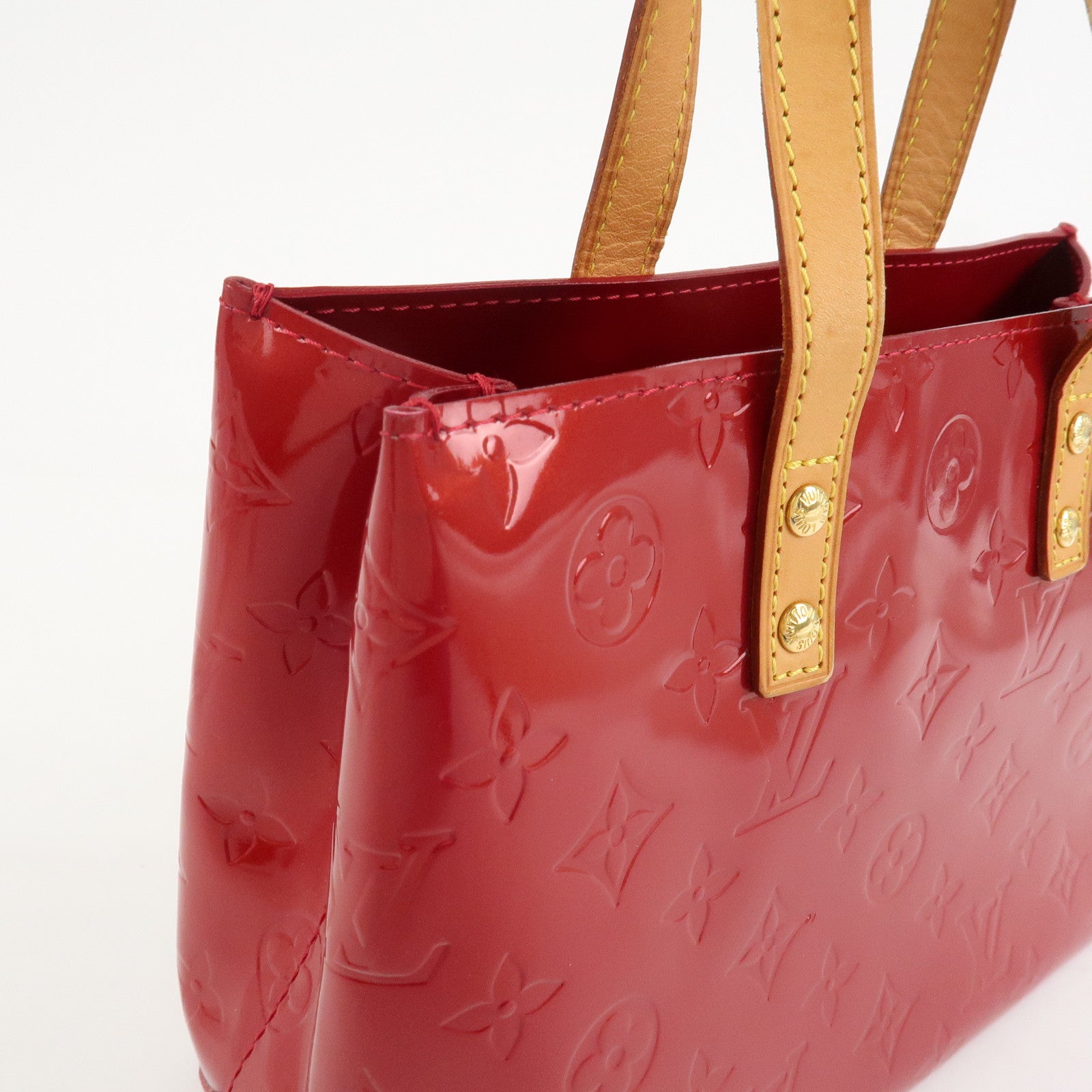 Louis Vuitton Monogram Vernis Lead PM Hand Bag Red M91990