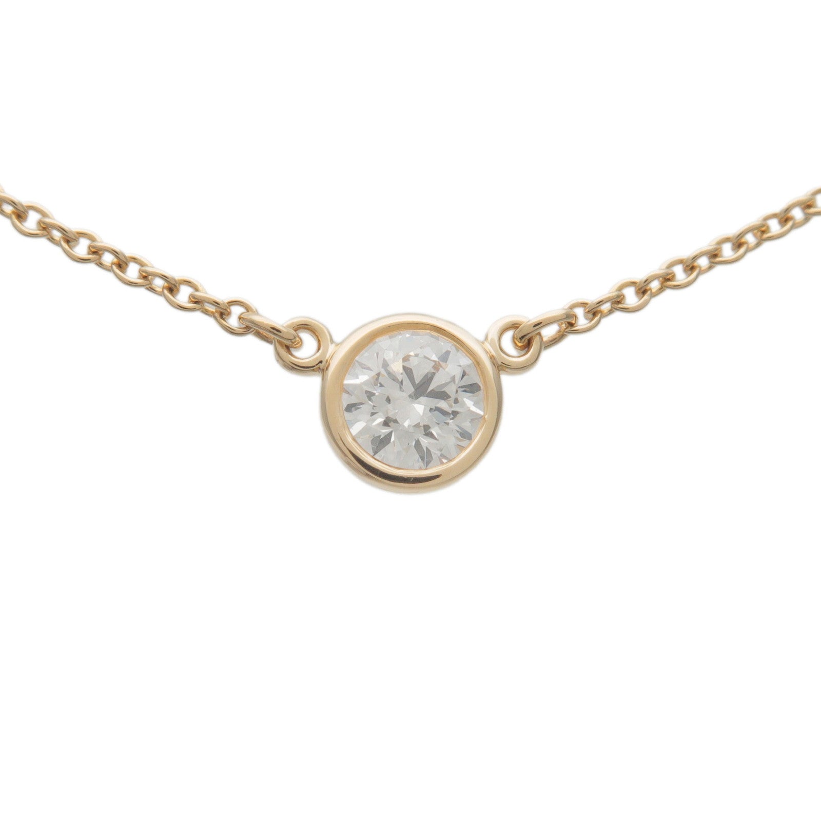 Tiffany & Co Elsa Peretti By the Yard 1P Diamond K18YG Necklace