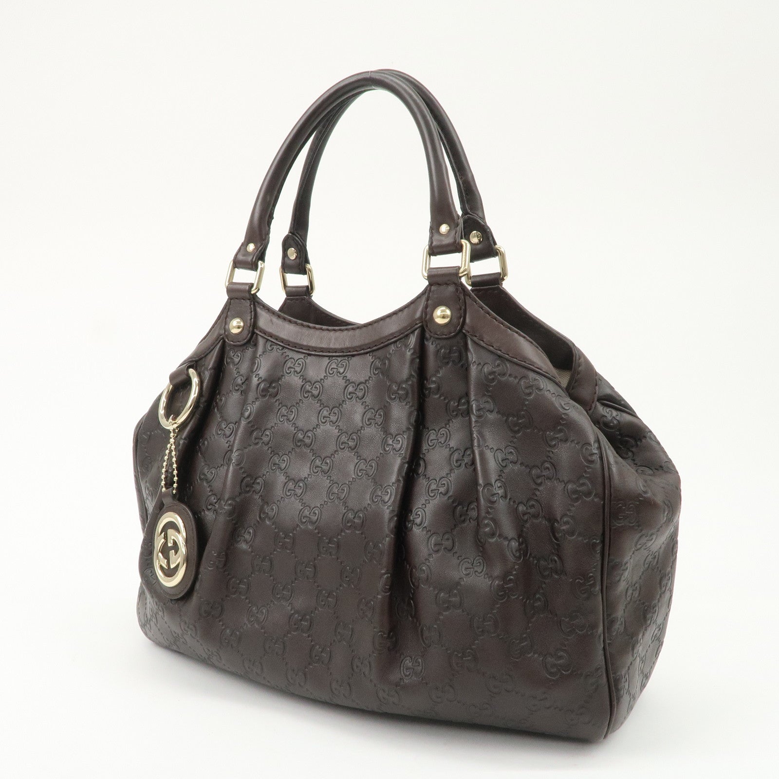 GUCCI Sukey Guccissima Leather Tote Bag Hand Bag Ivory 211944