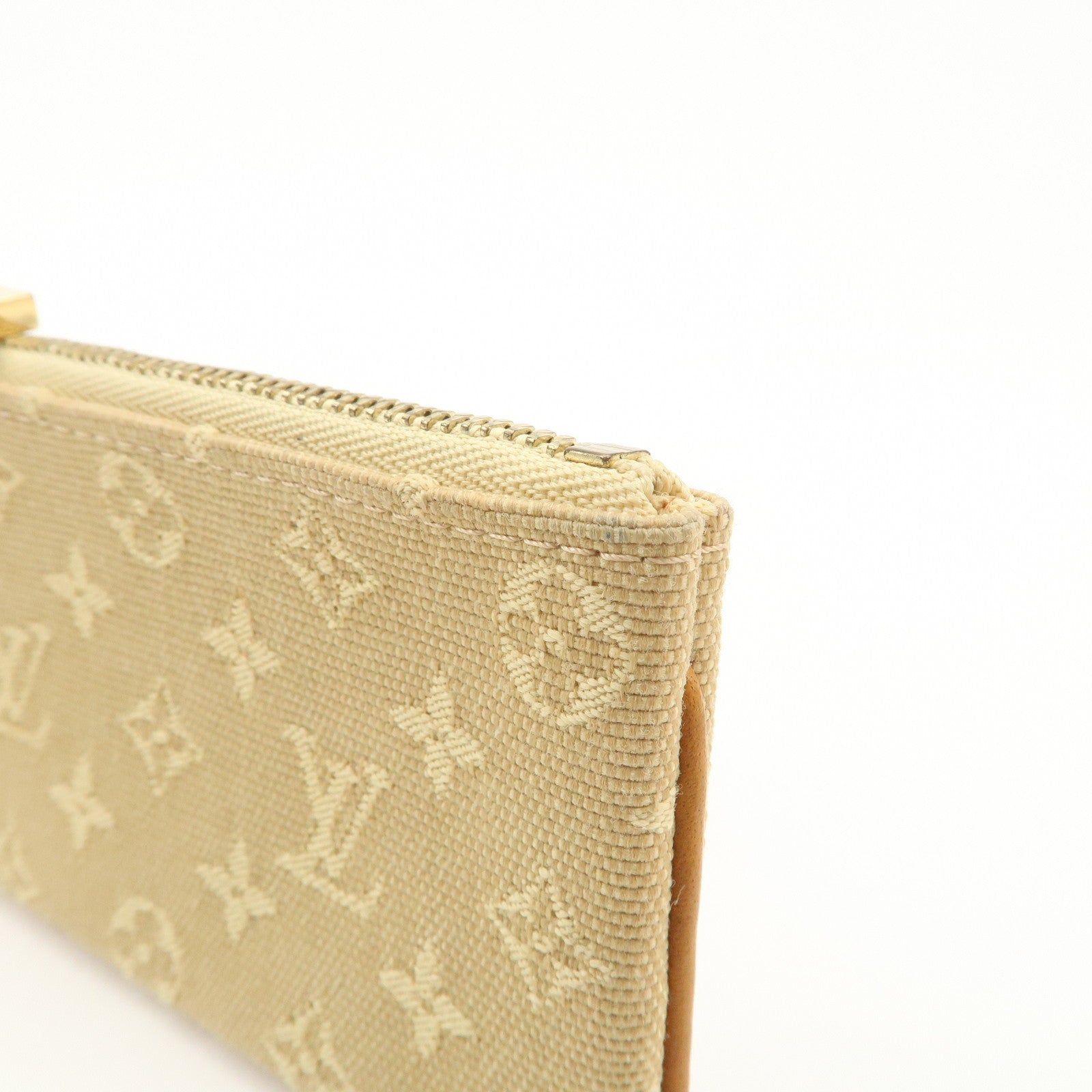 Louis Vuitton Monogram Mini Lin Pochette Cles Coin Case Beige M92438 Used