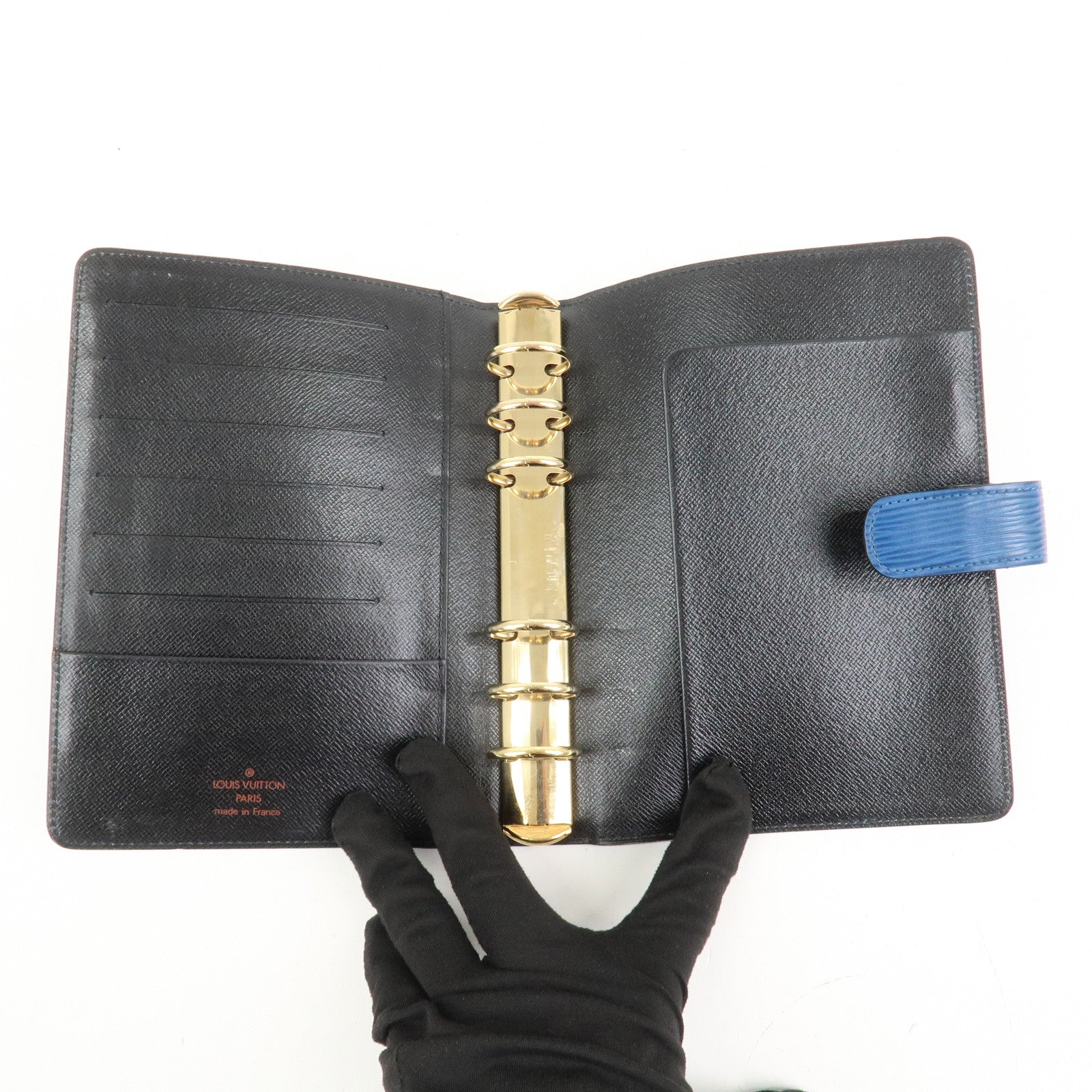 Louis Vuitton Epi Agenda MM Planner Cover Toledo Blue R20045