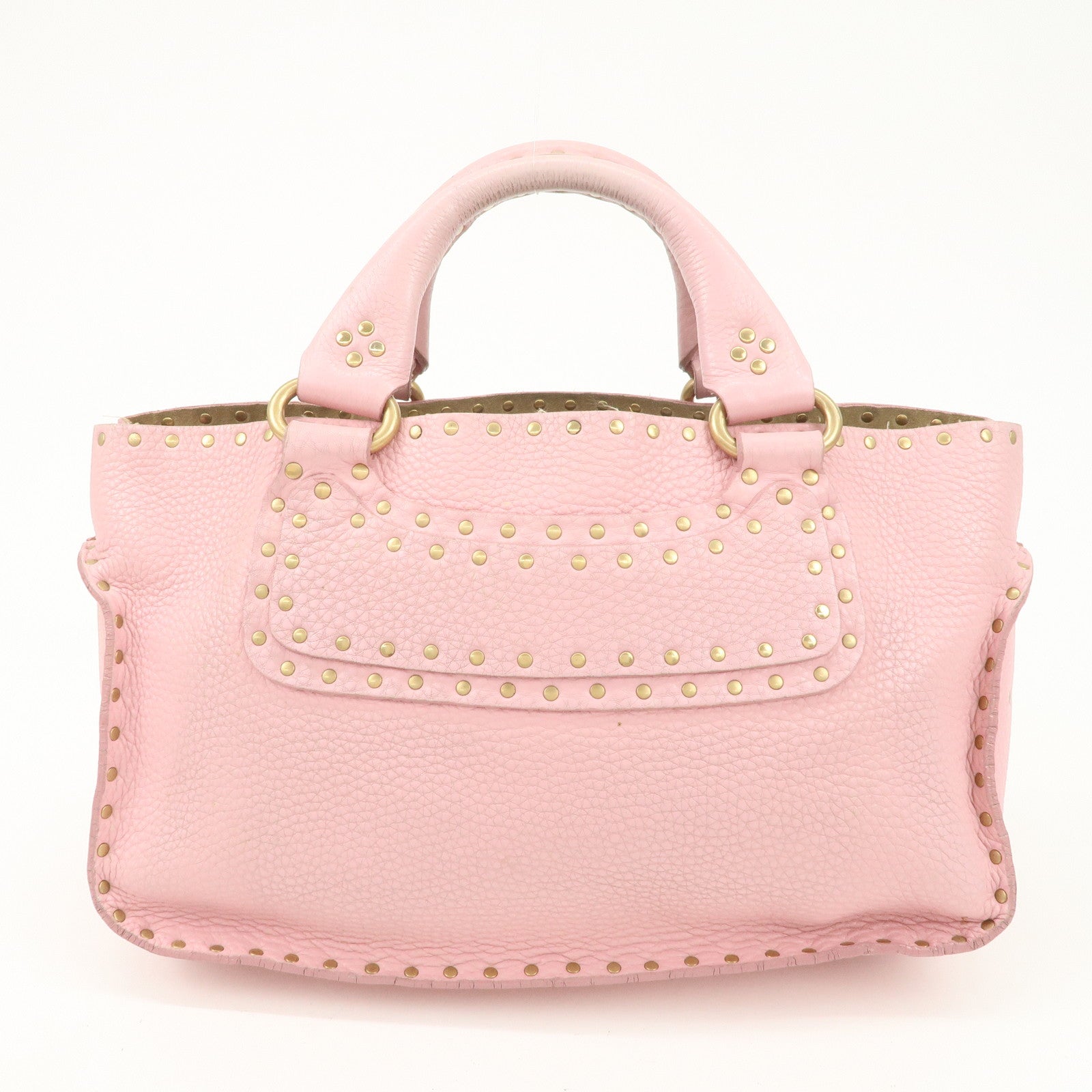 CELINE Leather Boogie Bag Hand Bag Tote Bag Pink