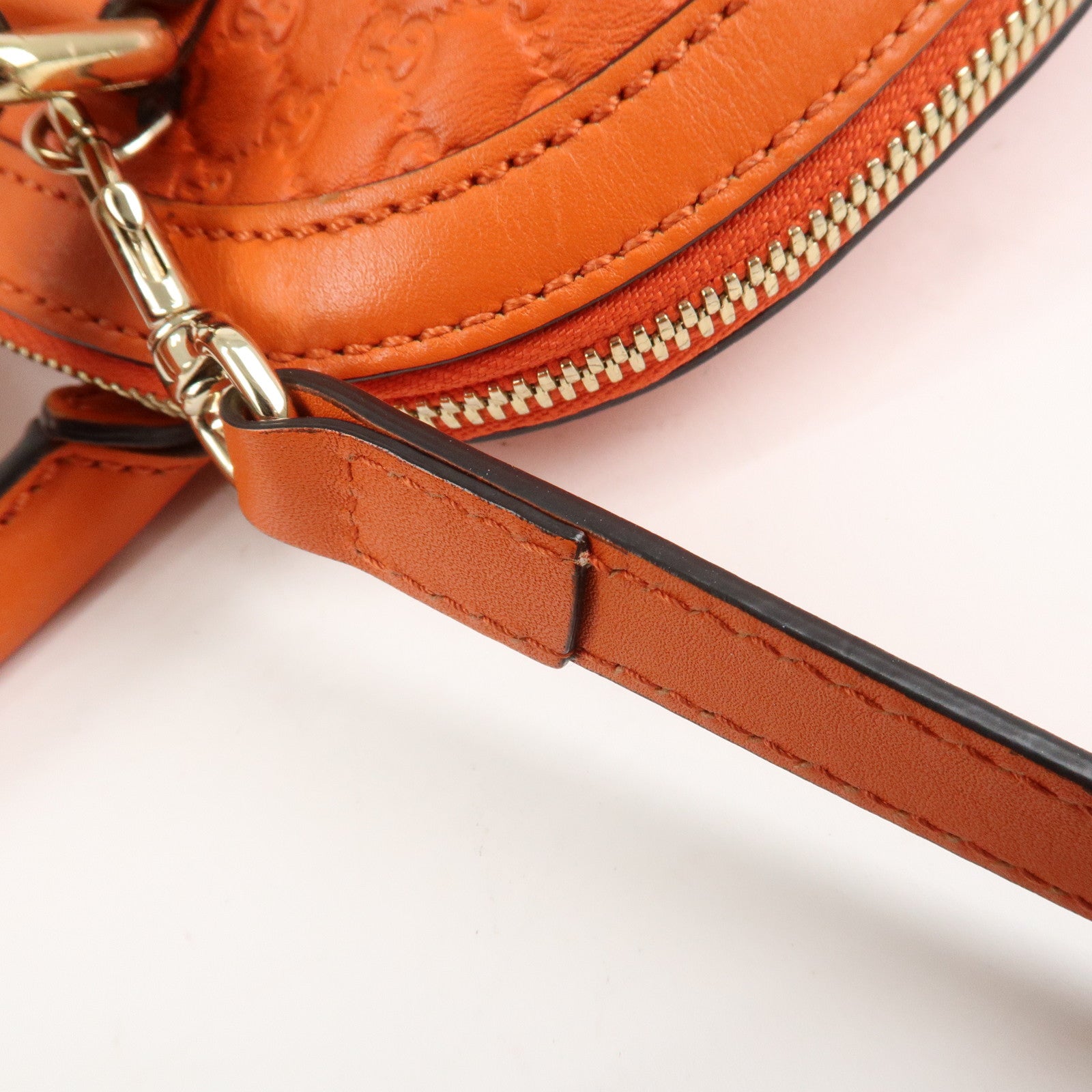 GUCCI Micro Guccissima 2Way Hand Bag Shoulder Bag Orange 449654