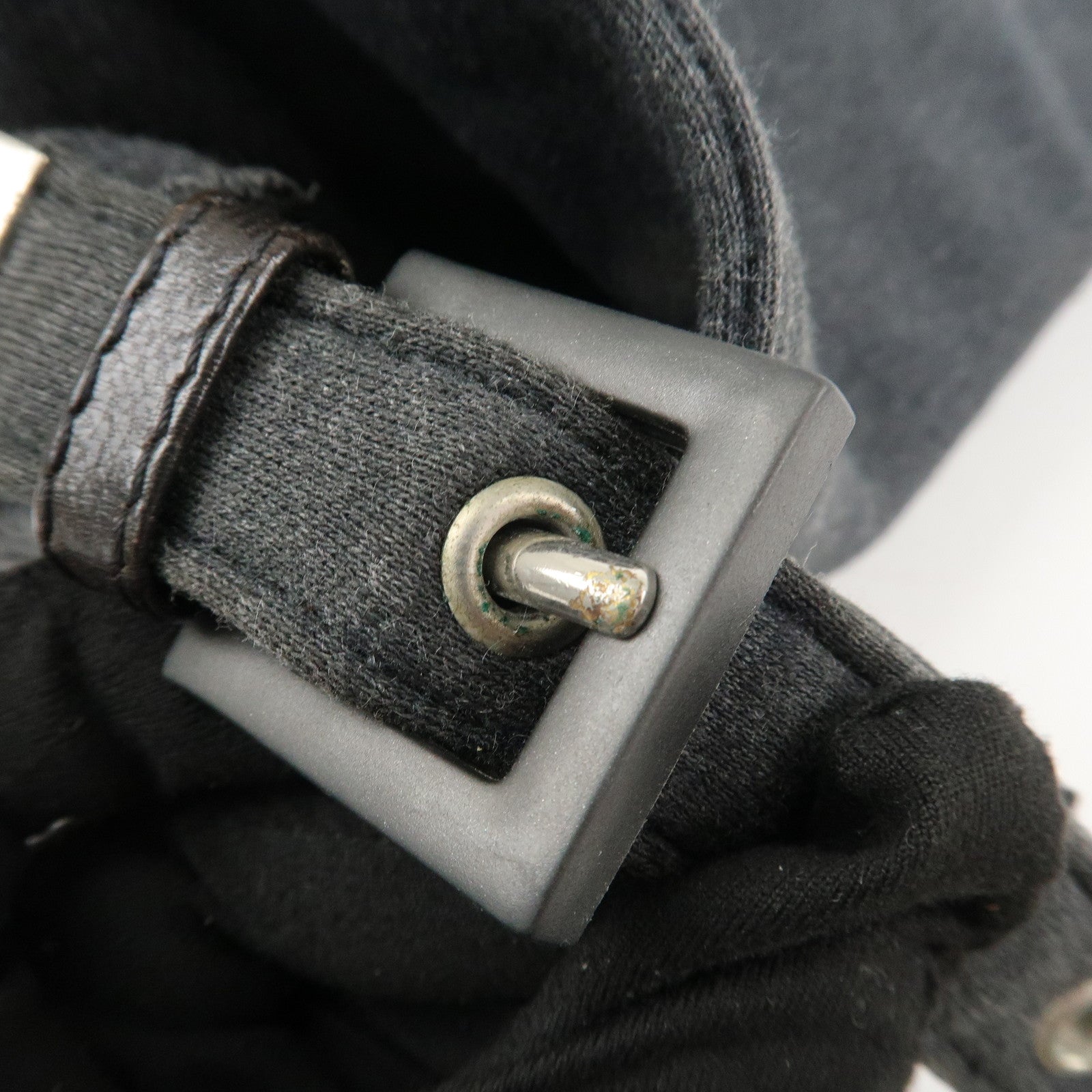 FENDI Mamma Baguette Cotton Shoulder Bag Hand Bag Gray 26325