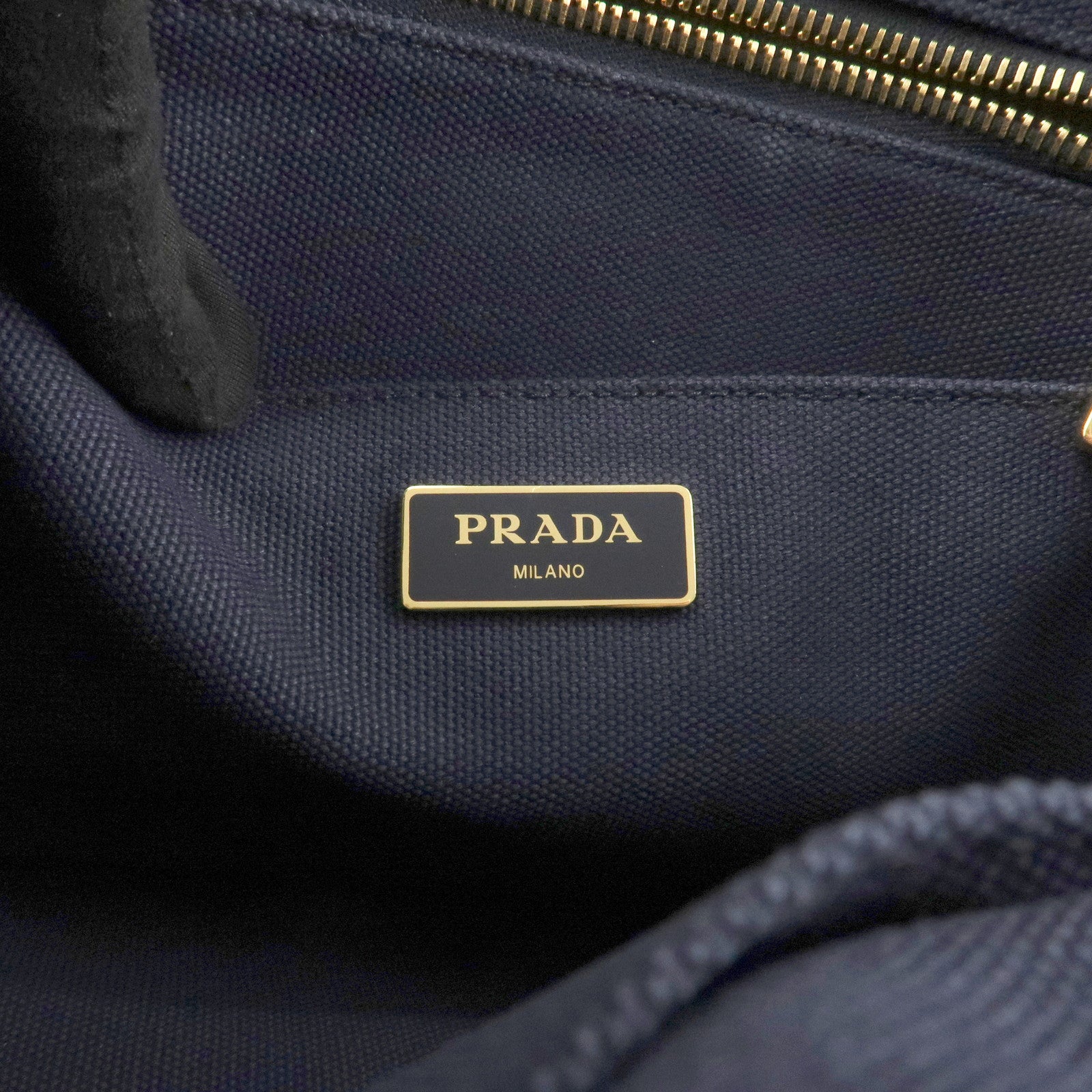 PRADA Logo Canapa Mini Canvas 2Way Bag Hand Bag Navy 1BG439