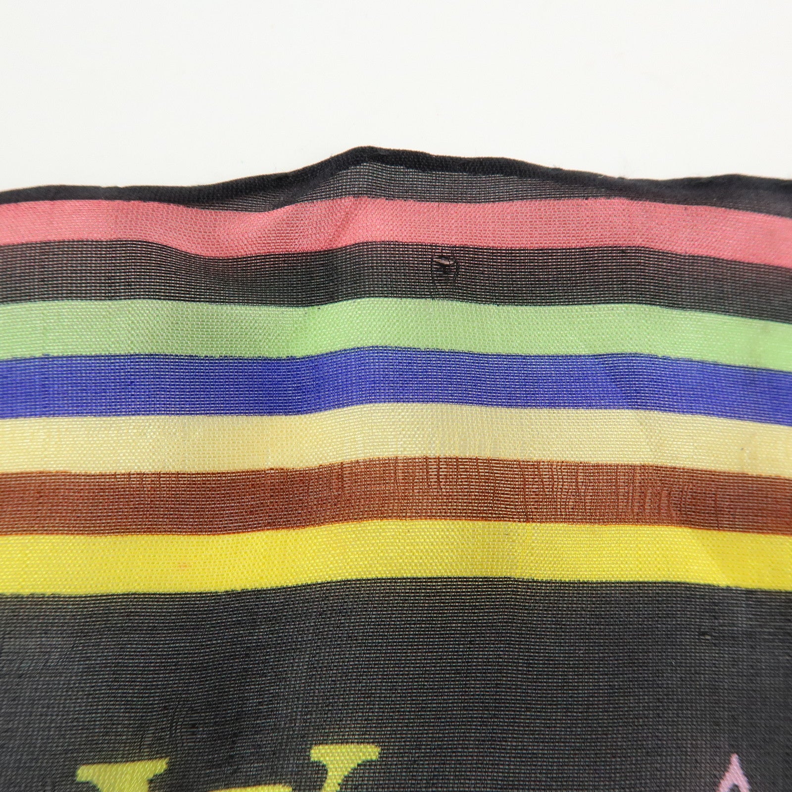Louis Vuitton Monogram Silk 100% Scarf Multicolor Noir Black