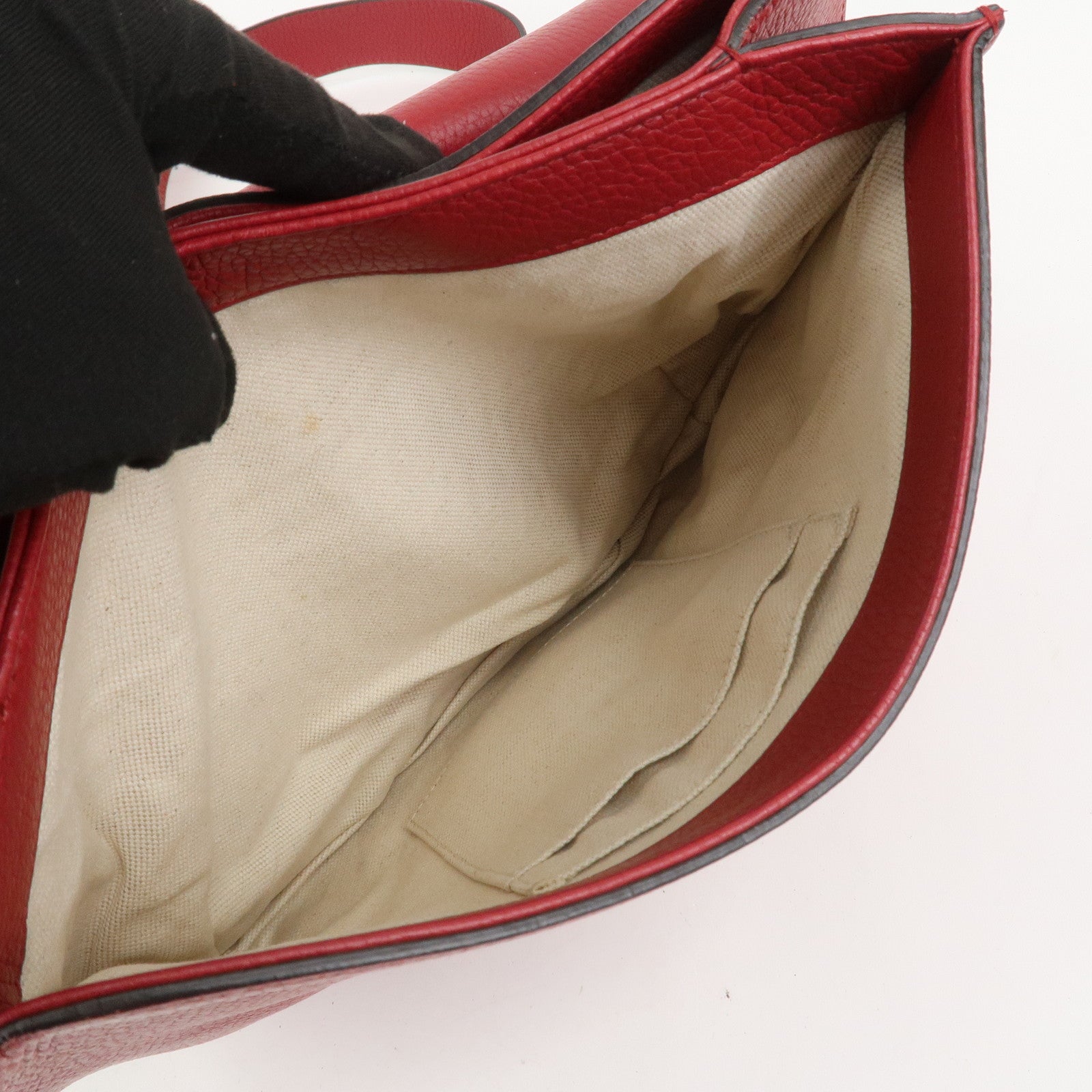 GUCCI GG Marmont Tiger Head Leather Shoulder Bag Red 409154