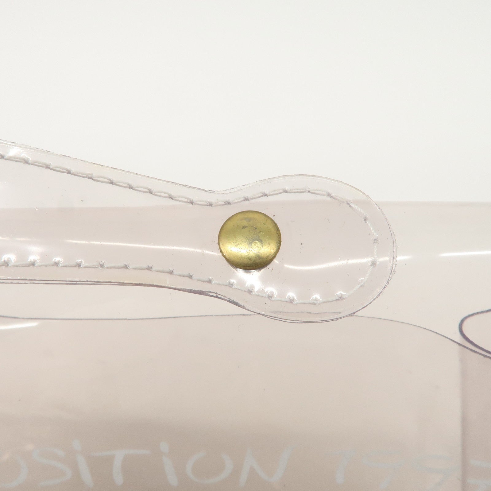 HERMES Kelly Vinyl Hand Bag Clear Transparent Gold Hardware Used