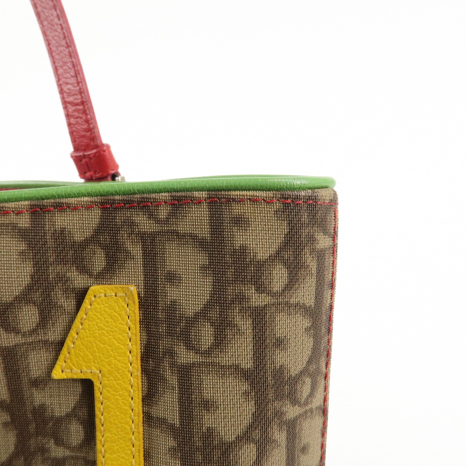 Christian Dior Rasta Line Trotter PVC Leather Tote Bag Hand Bag Brown Used