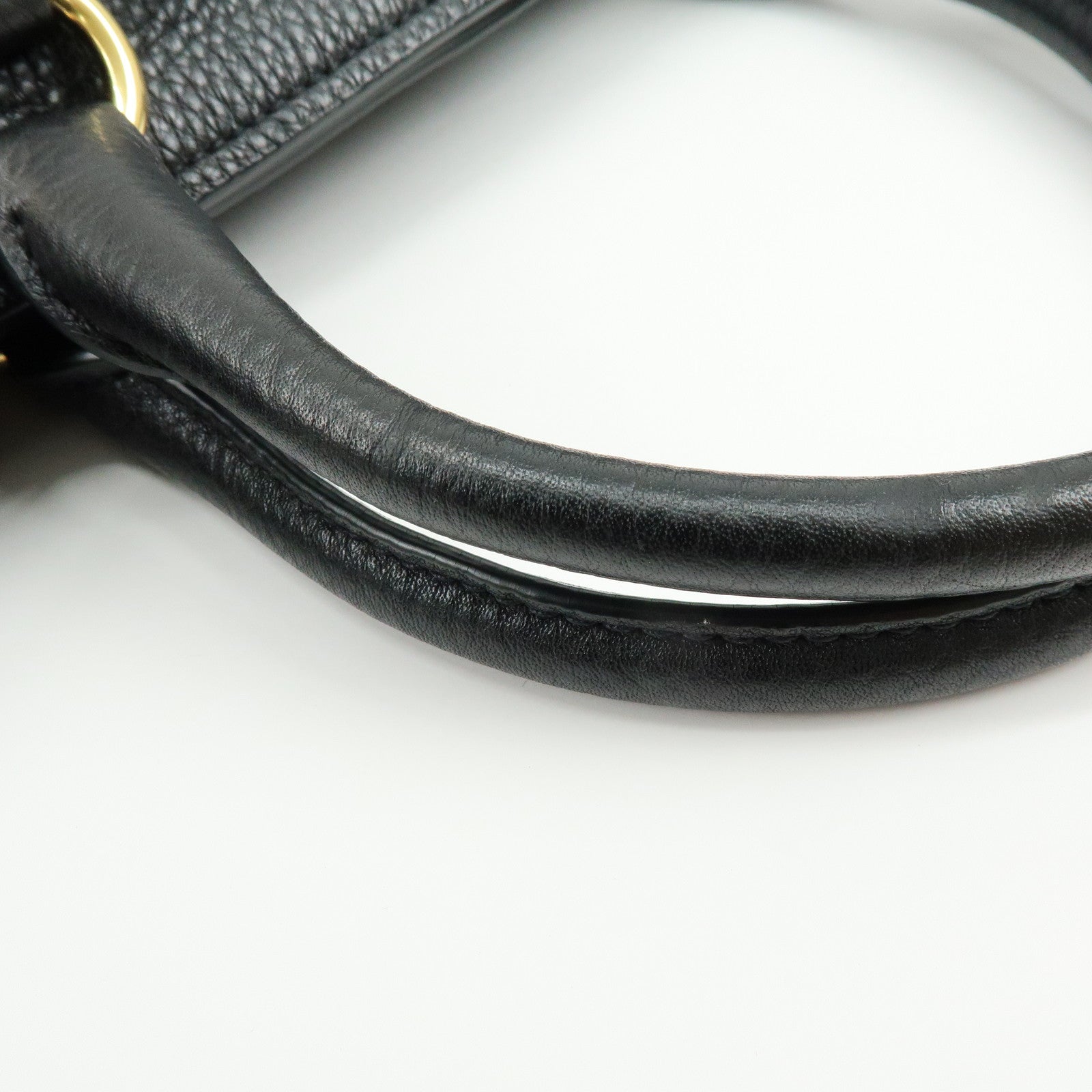 PRADA Calf Leather Tote Bag Hand Bag Black BN2579