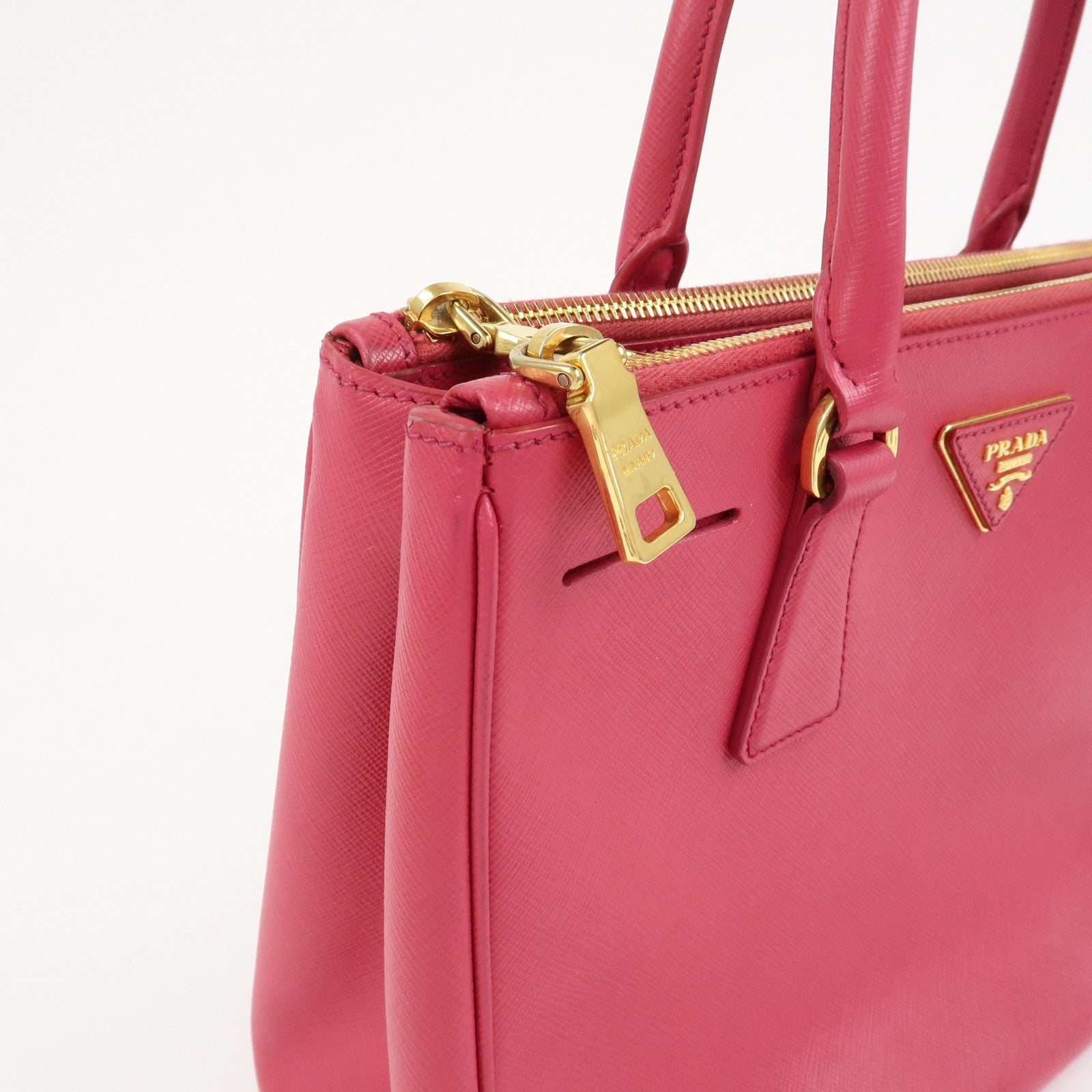 PRADA Saffiano Leather Galleria 2Way Hand Shoulder Bag Pink 1BA863
