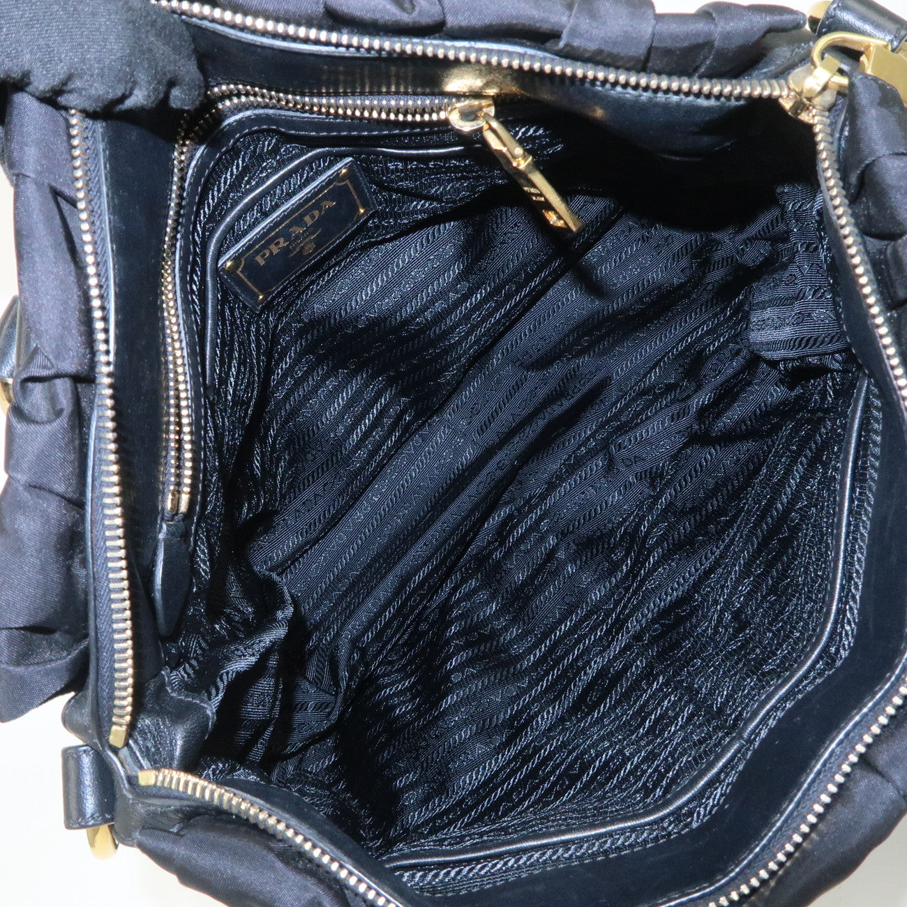 PRADA Nylon Leather 2Way Hand Bag Shoulder Bag Black BN1336