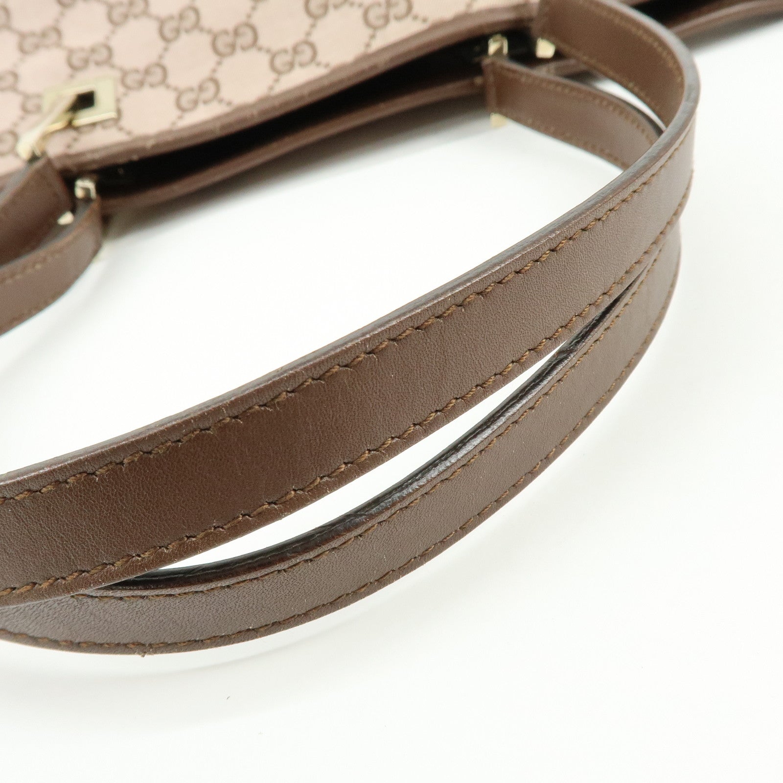 GUCCI GG Monogram Canvas Leather Tote Bag Hand Bag Brown 002.1098