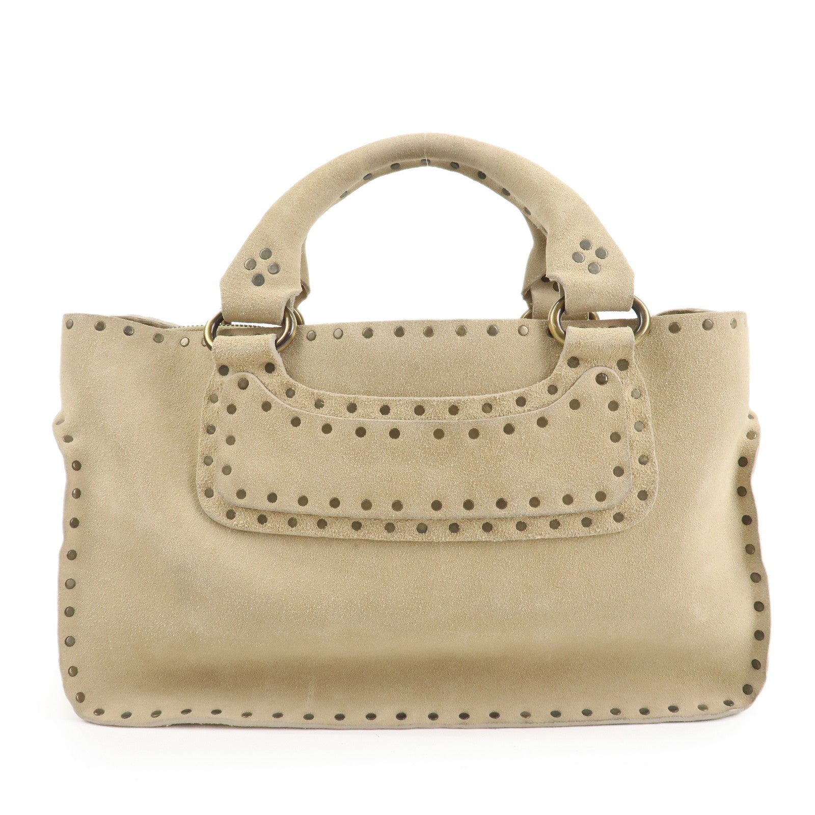 CELINE Suede Boogie Bag Hand Bag Tote Bag Ivory CE00/38 Used