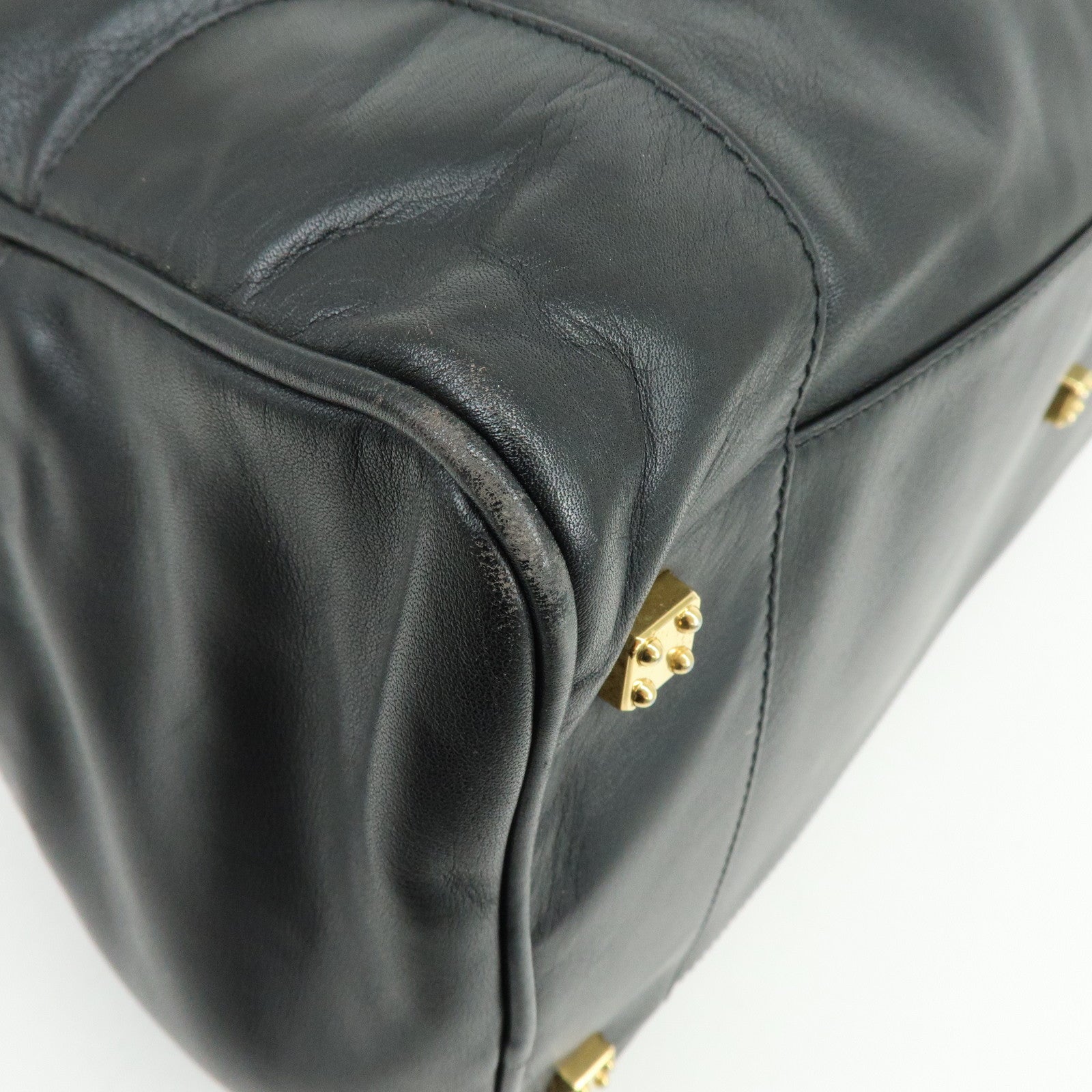 LOEWE Anagram Calf Leather 2Way Bag Boston Bag Black