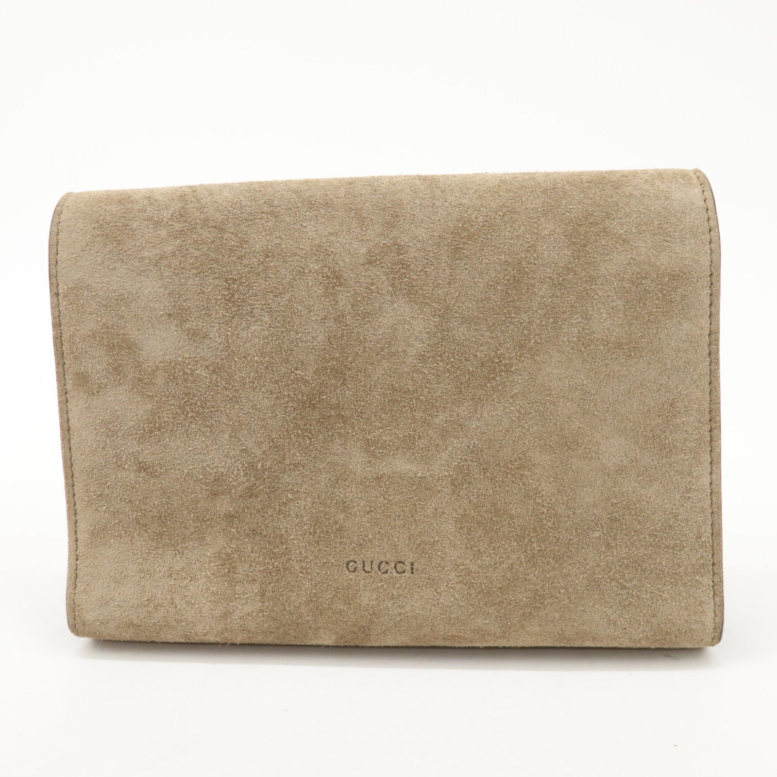 GUCCI Dionysus Suede Chain Shoulder Bag Beige Silver 401231 Used