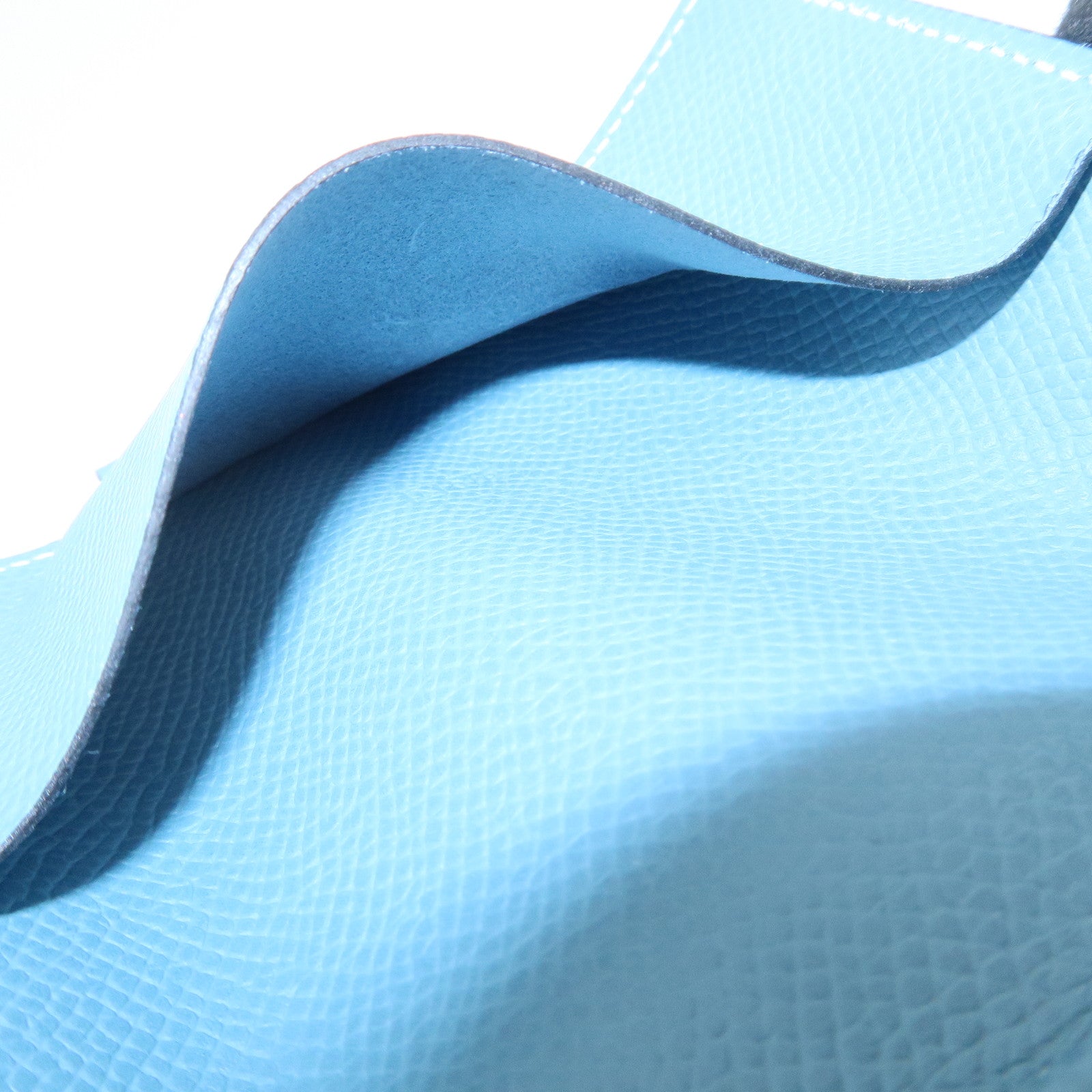 HERMES Agenda PM Veau Epsom Planner Cover □L Stamped Light Blue