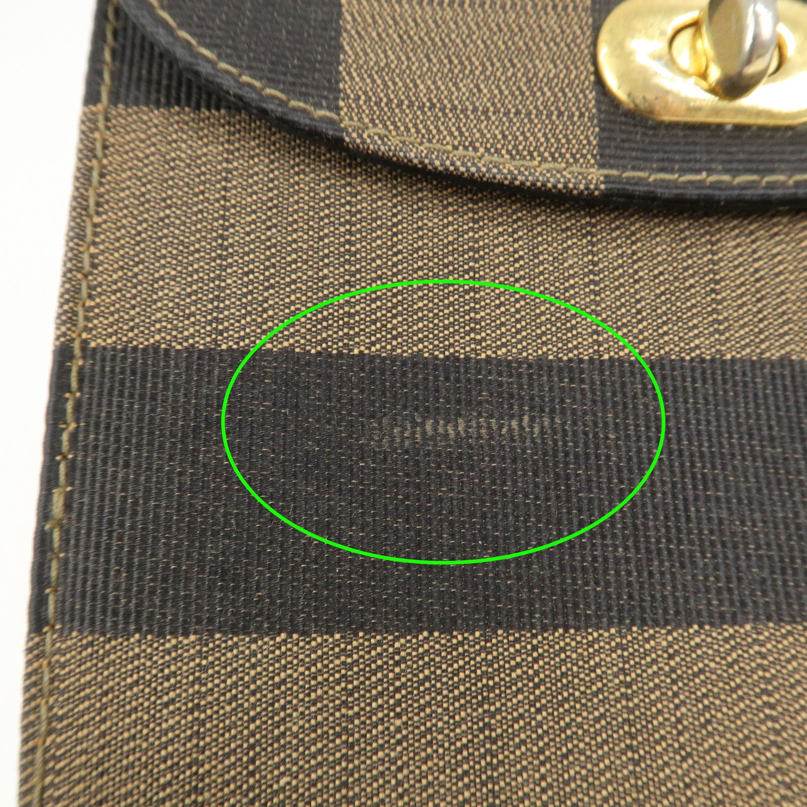 FENDI Pequin Logo Canvas Leather Shoulder Bag Crossbody Bag 15171